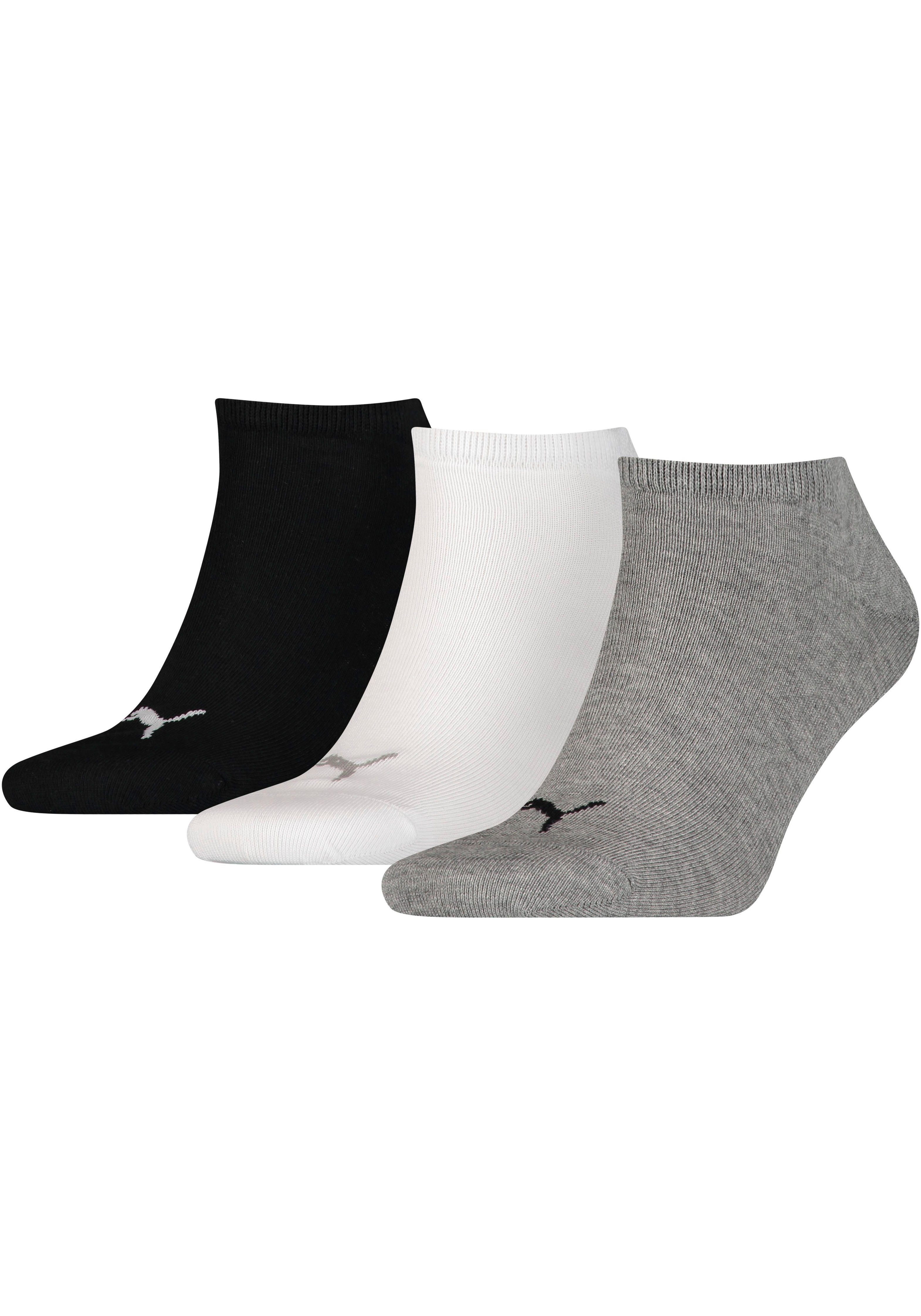 PUMA Sneakersocken grey/white/black UNISEX PLAIN 3-Paar) (Packung, Unisex PUMA SNEAKER Unisex-Kurzsocken