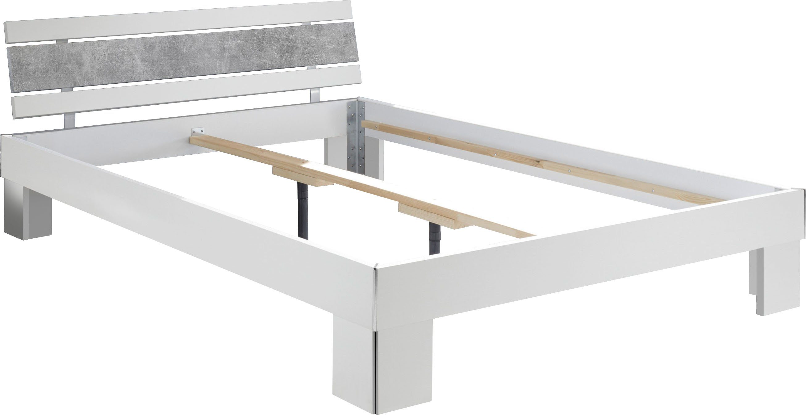 Schlafkontor Futonbett Lyon Bettgestell ohne Matratze & Lattenrost, geeignet für Latten- & Rollroste bis 4 cm Stärke