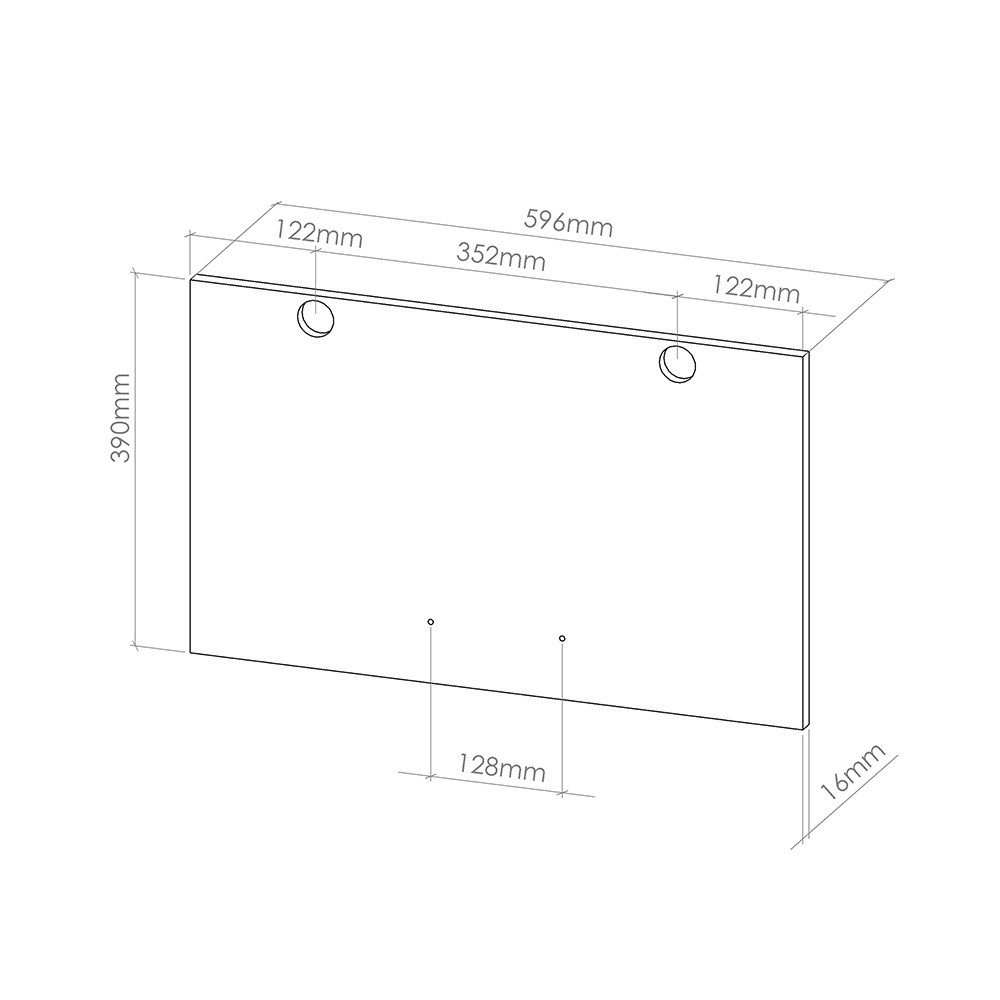 Vicco Hängeschrank R-Line, Artisan-Eiche, 59.6 x 36 cm Möbelfront für den flachen H... (1-St)