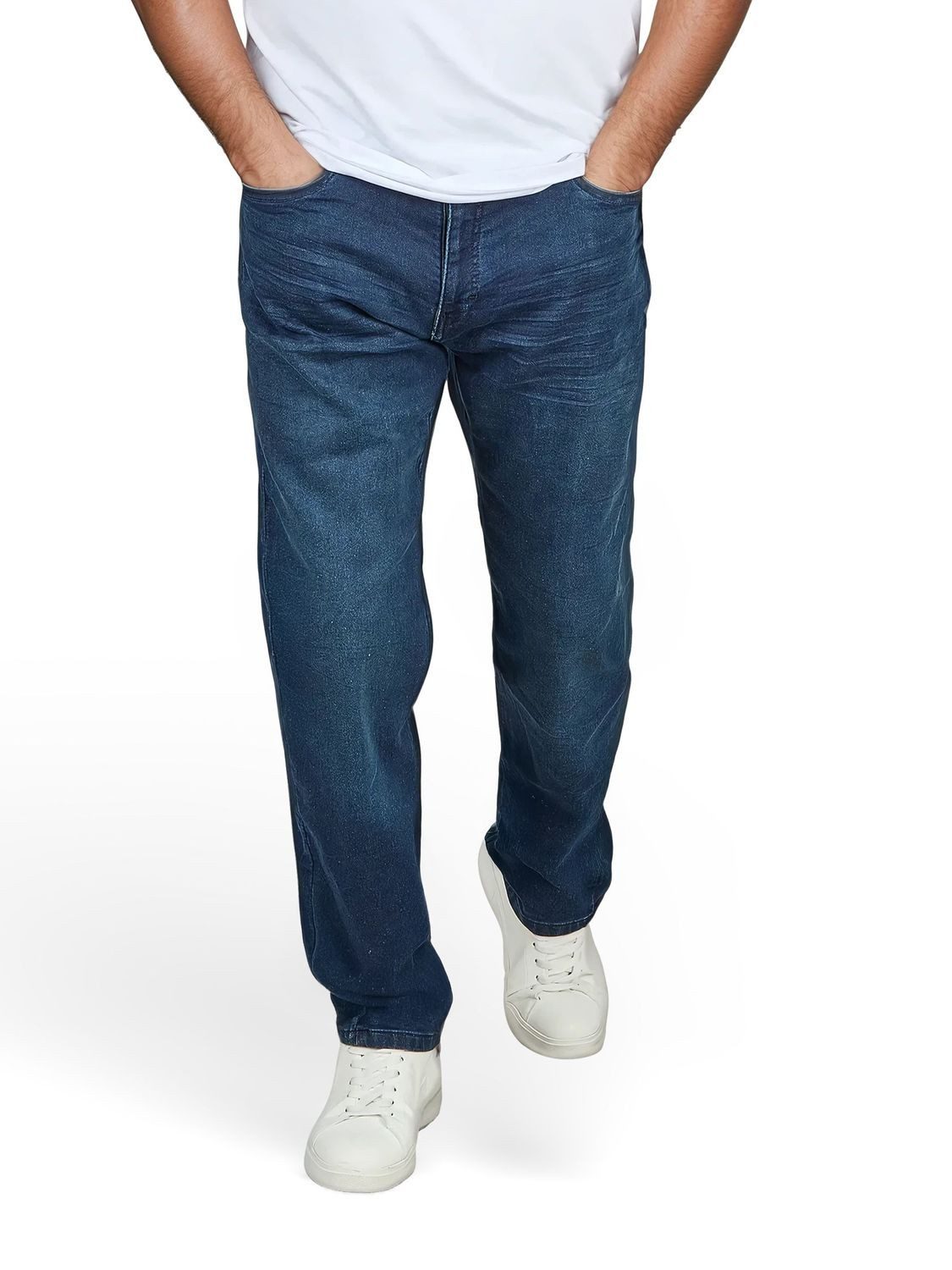 DENIMFY Straight-Jeans Herren Jeanshose DFAlvin Straight Fit Denim Hose mit Stretch