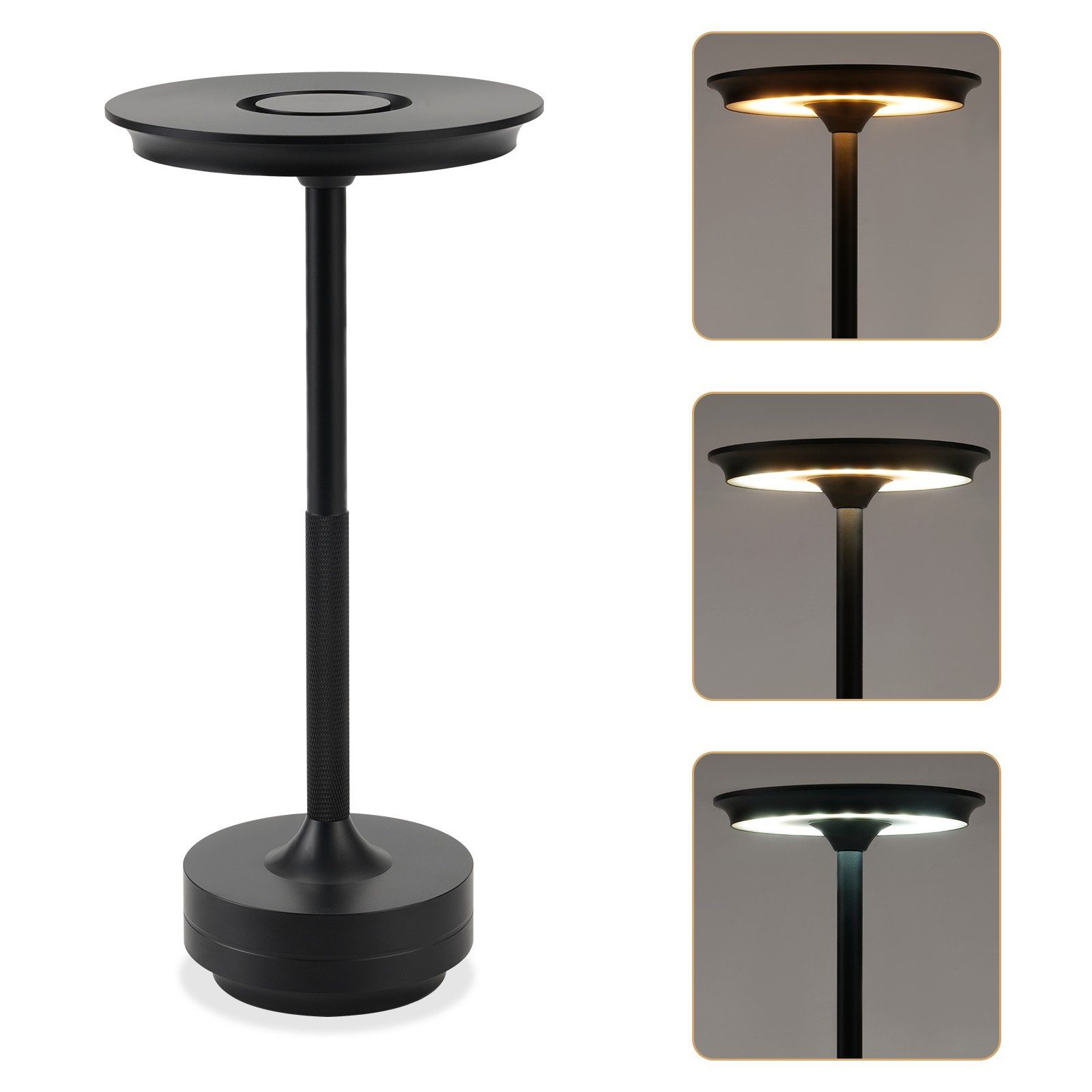 ZMH LED Tischleuchte Kabellos Nachttischlampe Touch Dimmbar Lampe Fensterbank Wohnzimmer, Augenschutz, Einfache Installtion, LED fest integriert, 3000-6500K, mehrere Helligkeitsstufen Akkulampe mit USB-Ladefunktion Kinderzimmer