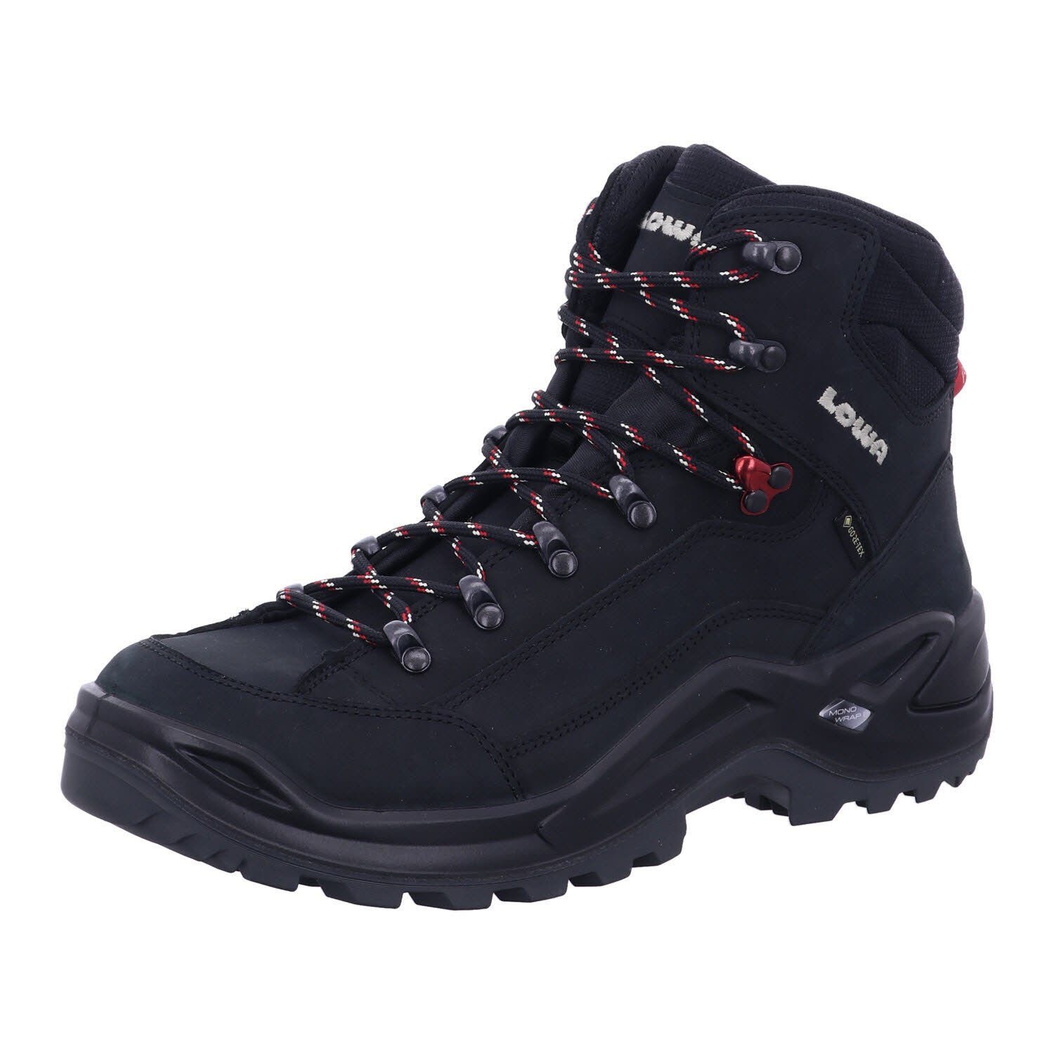 schwarz/rubinrot Outdoorschuh (1-tlg) und mit Sohlenkonstruktion MID Lowa GTX Schaft- RENEGADE stabiler