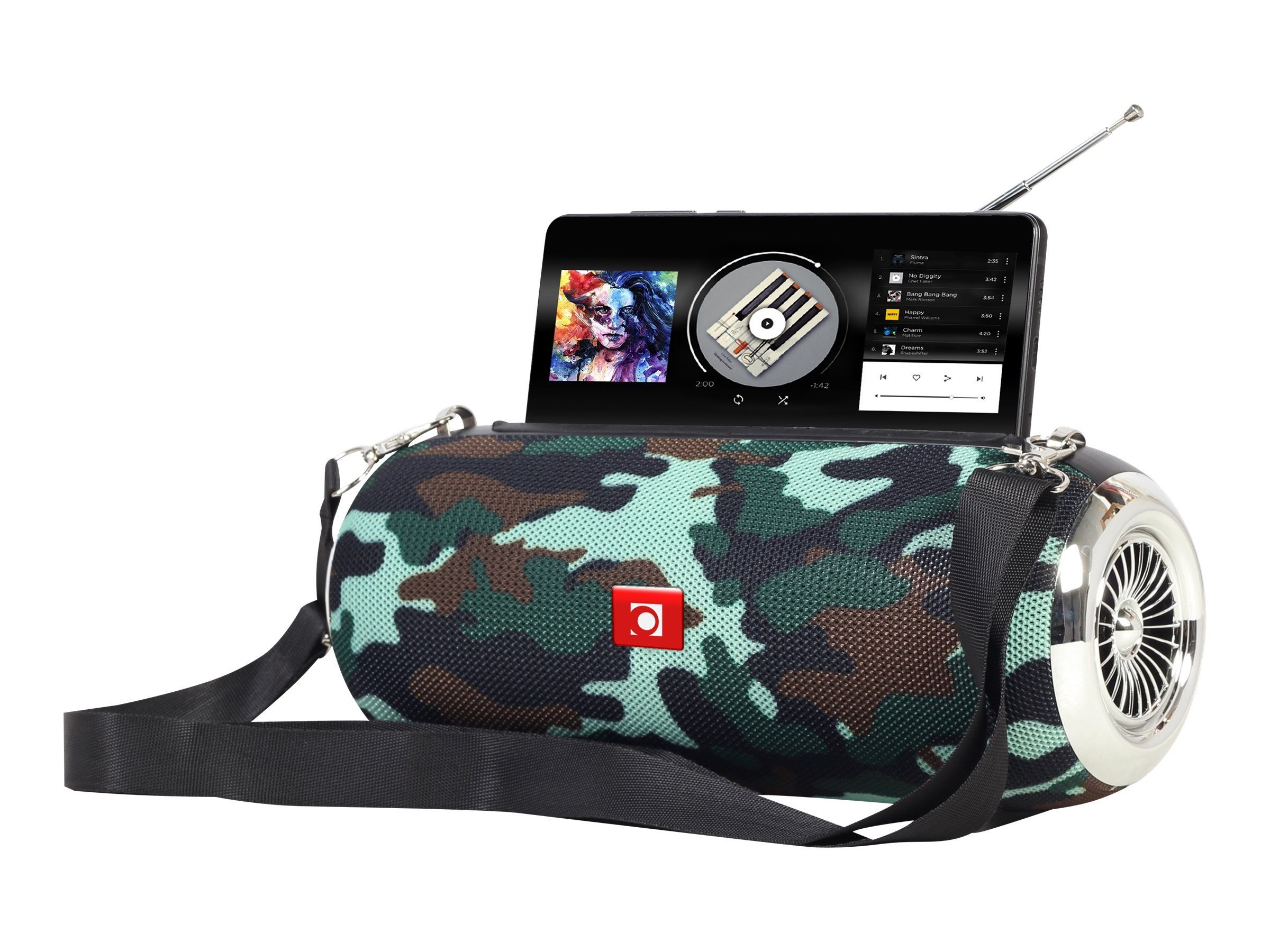 Gembird GEMBIRD Tragbare Bluetooth-Lautsprecher mit Antenne camo PC-Lautsprecher