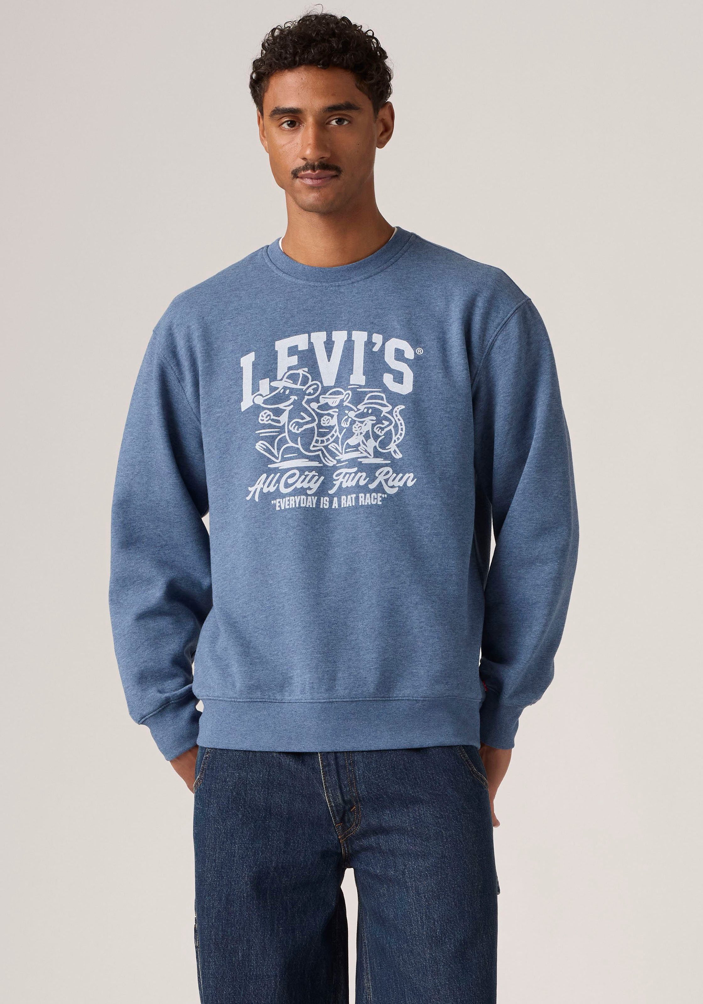 Levi's® Sweatshirt RELAXD GRAPHIC CREW Ärmelabschluss und Saum mit angesetzten elastischen Bündchen