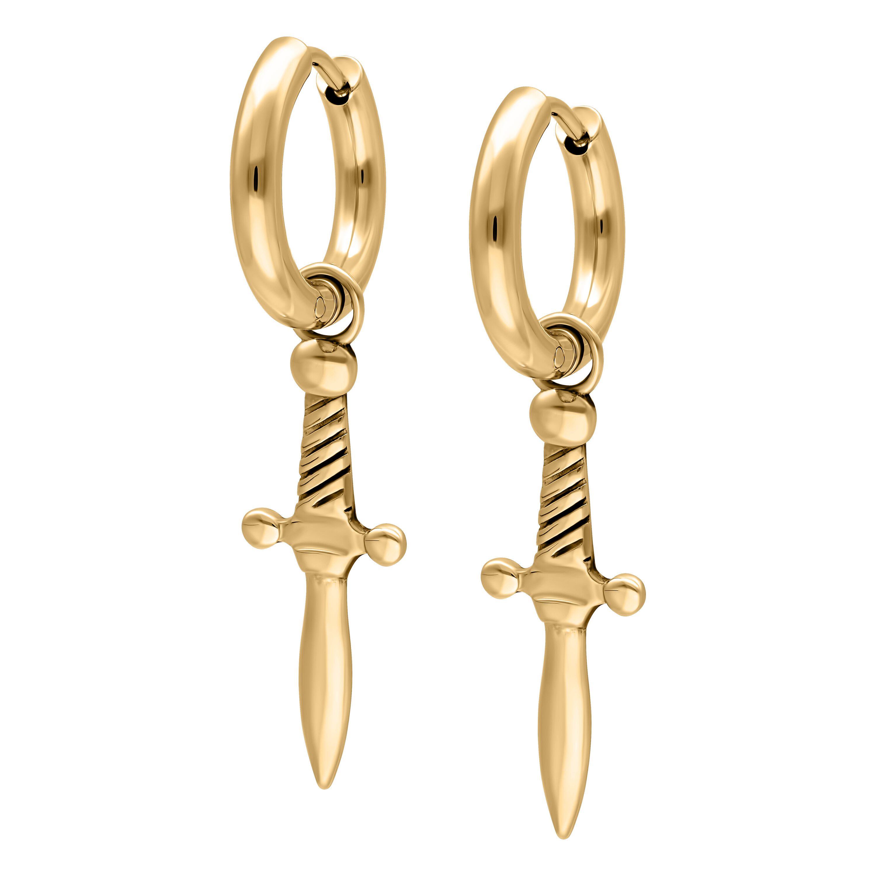 Paar Ohrhänger Little Sword Hoops - Gold