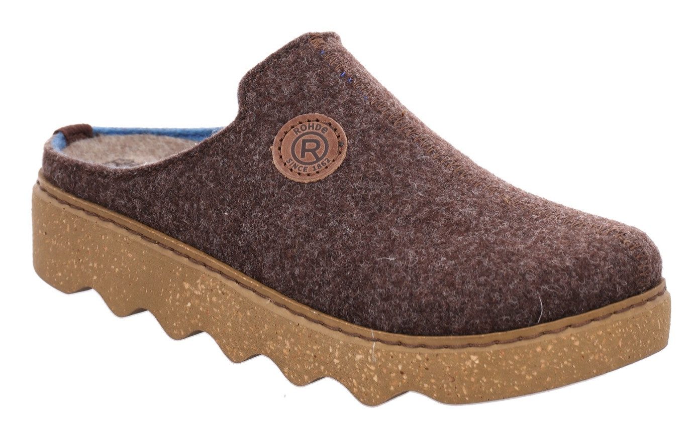 Rohde Foggia-D Pantoffel Homeslipper, Wohlfühlschuh, Filz Clog mit Plateausohle