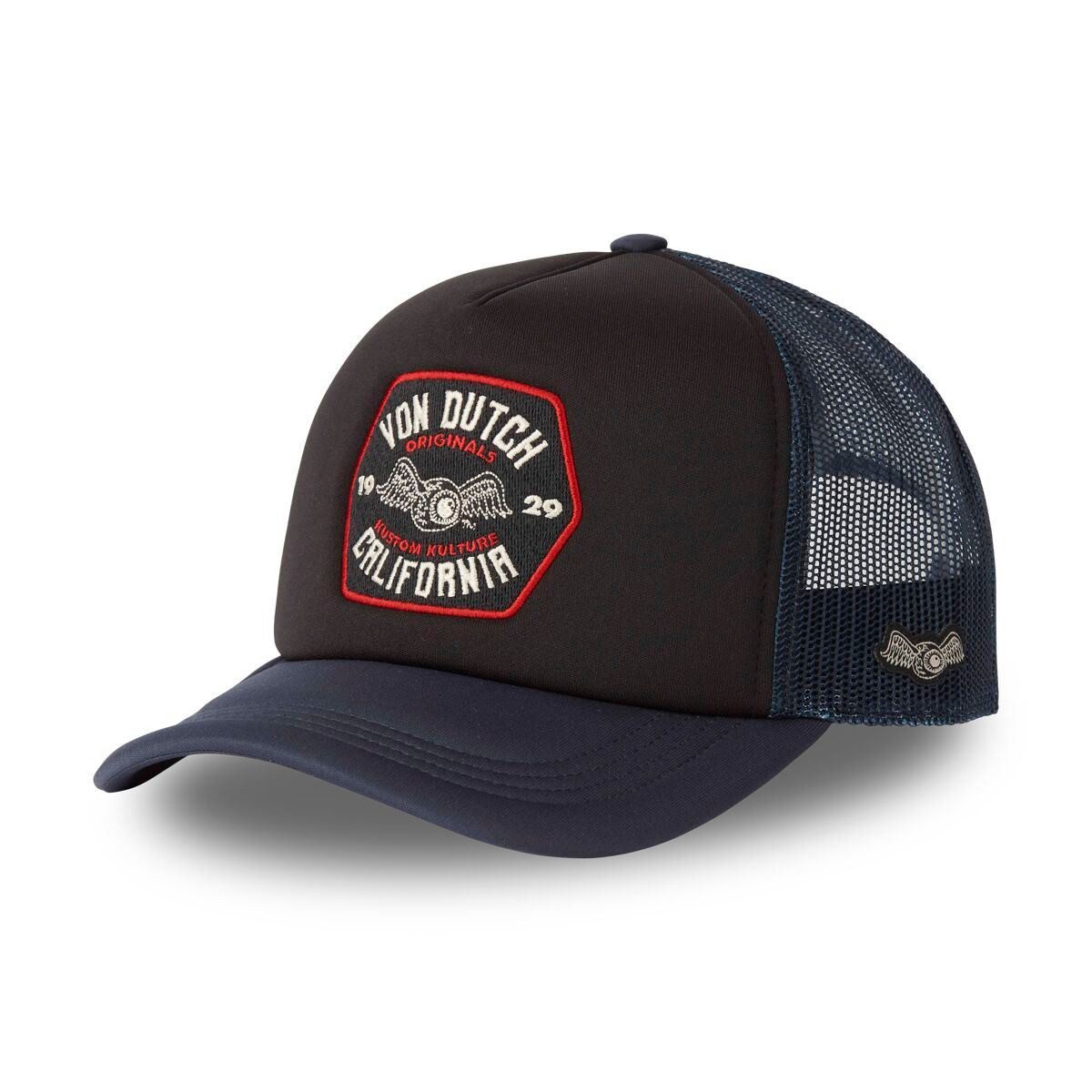 Von Dutch Trucker Cap Von Dutch Originals Foam Trucker Cap - CALIFORNIA 1929 EYE Black/Blue (Basecap, Meshcap, Trucker Kappe)