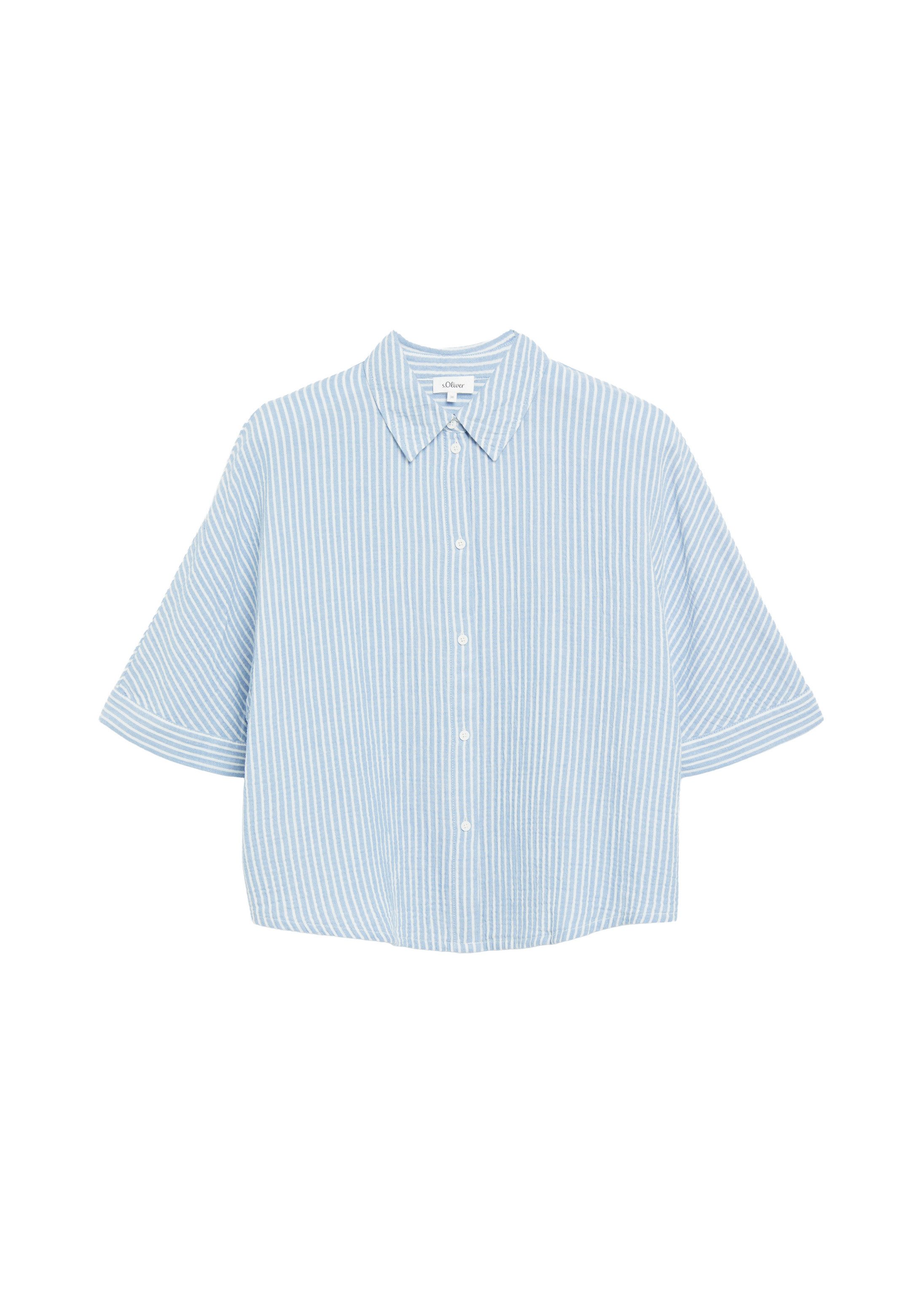 s.Oliver Kurzarmbluse Bluse Musselinbluse mit Fledermausärmeln