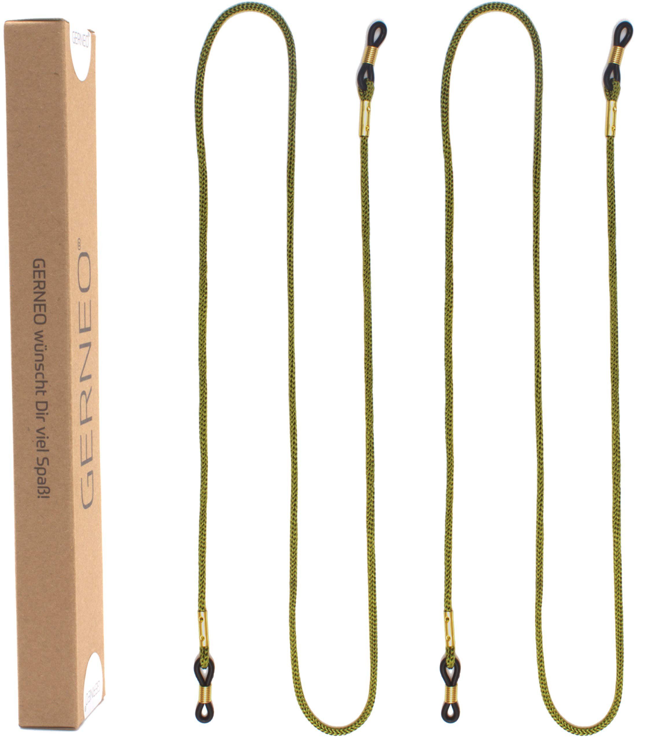 GERNEO Brillenband GERNEO® - London – hochwertiges Brillenband aus Stoff, Unisex Brillenkordel für Sonnenbrillen & Lesebrillen – diverse Farben 2x-Grün