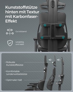 SONGMICS Gaming-Stuhl, Bürostuhl, Textur mit Karbonfaser-Effekt, höhenverstellbar