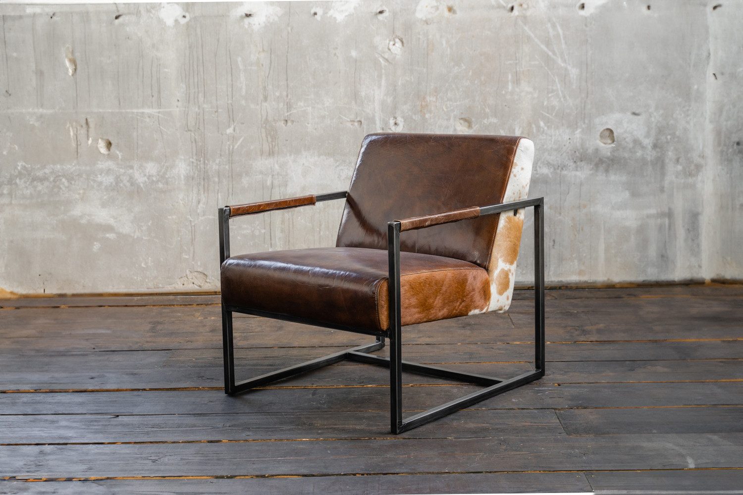 KAWOLA Sessel LIANO, Vintage-Leder dunkelbraun günstig online kaufen