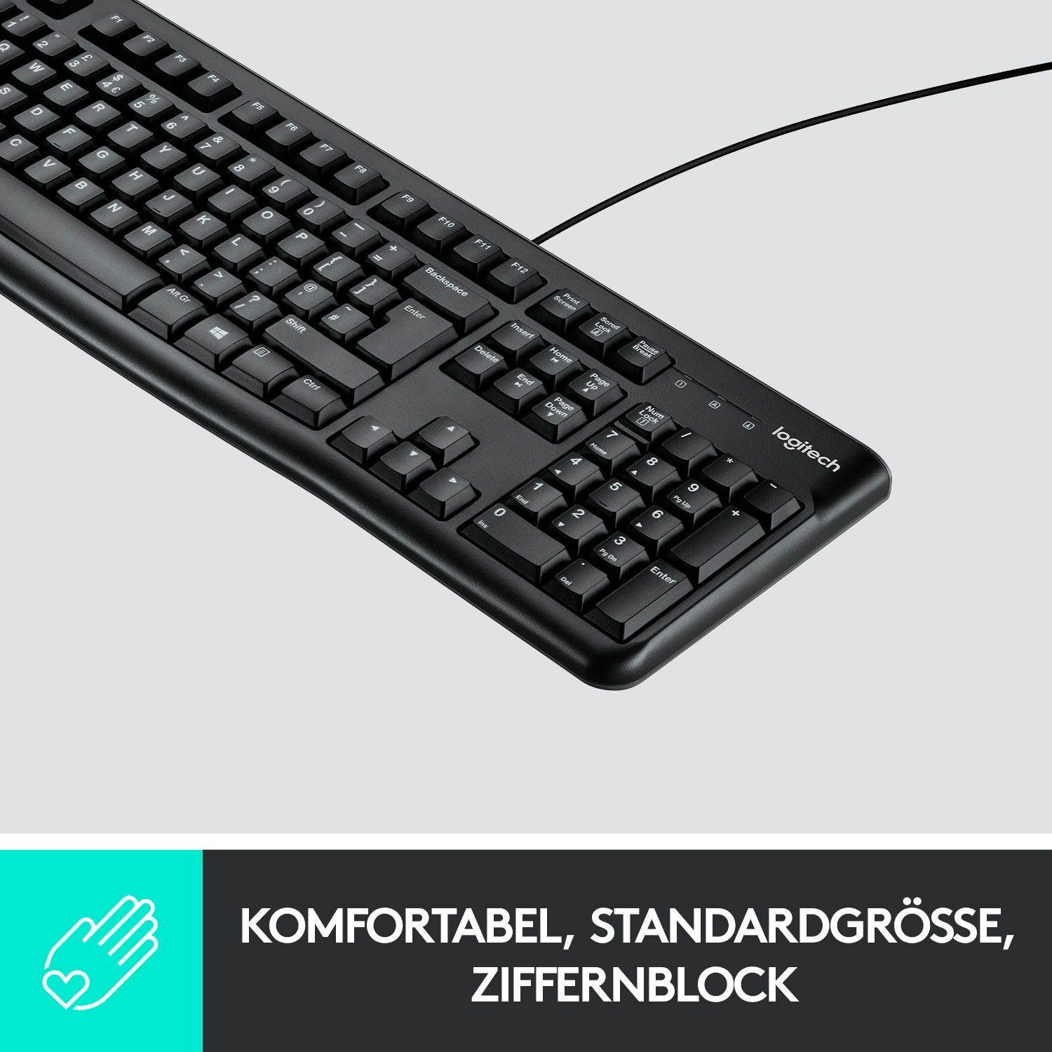 Logitech Keyboard K120 for Business (Nummernblock) PC-Tastatur Schwarz