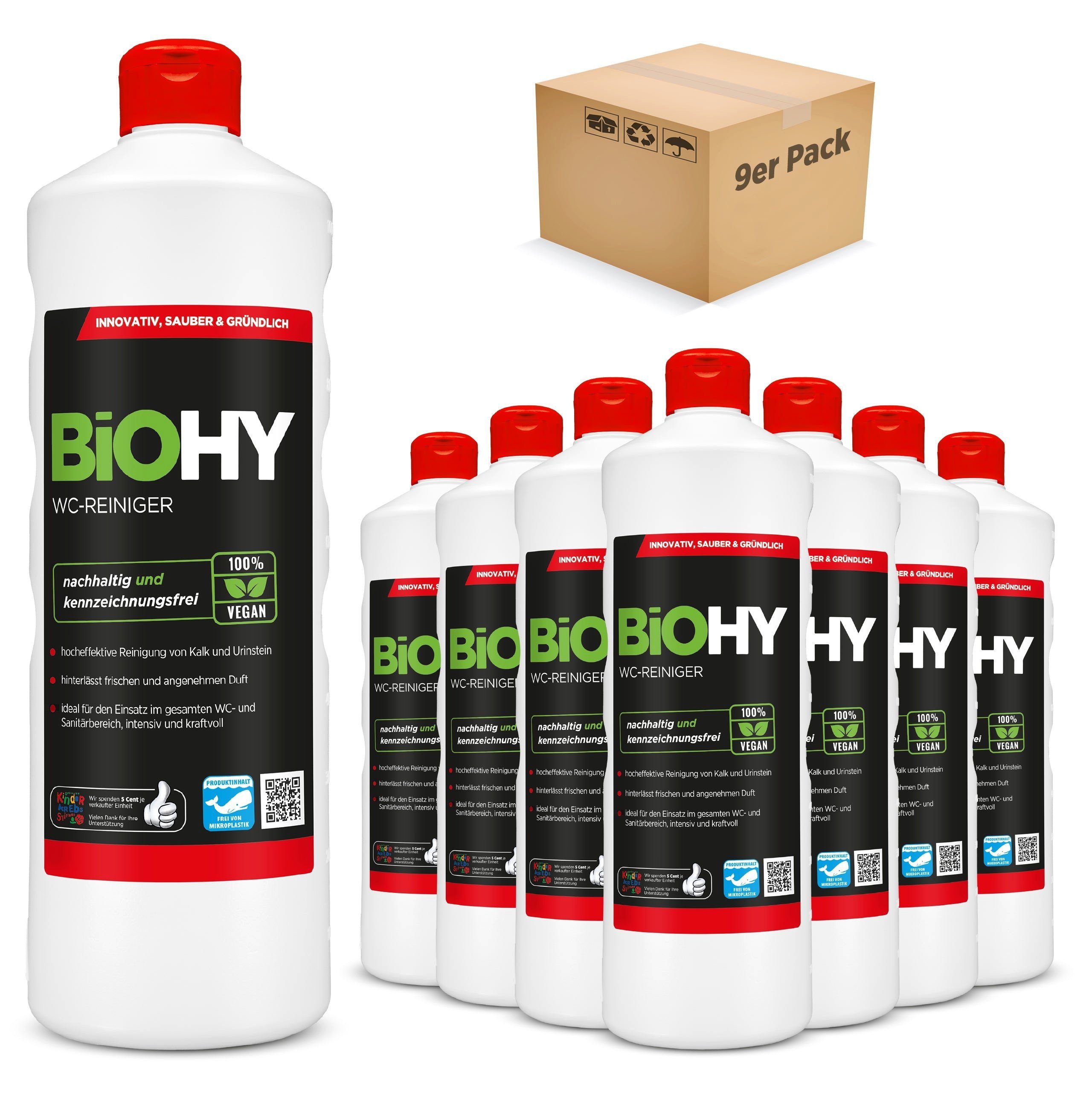 BiOHY WC-Reiniger 9er Pack (9 x 1 Liter Flasche) WC-Reiniger (9-St)