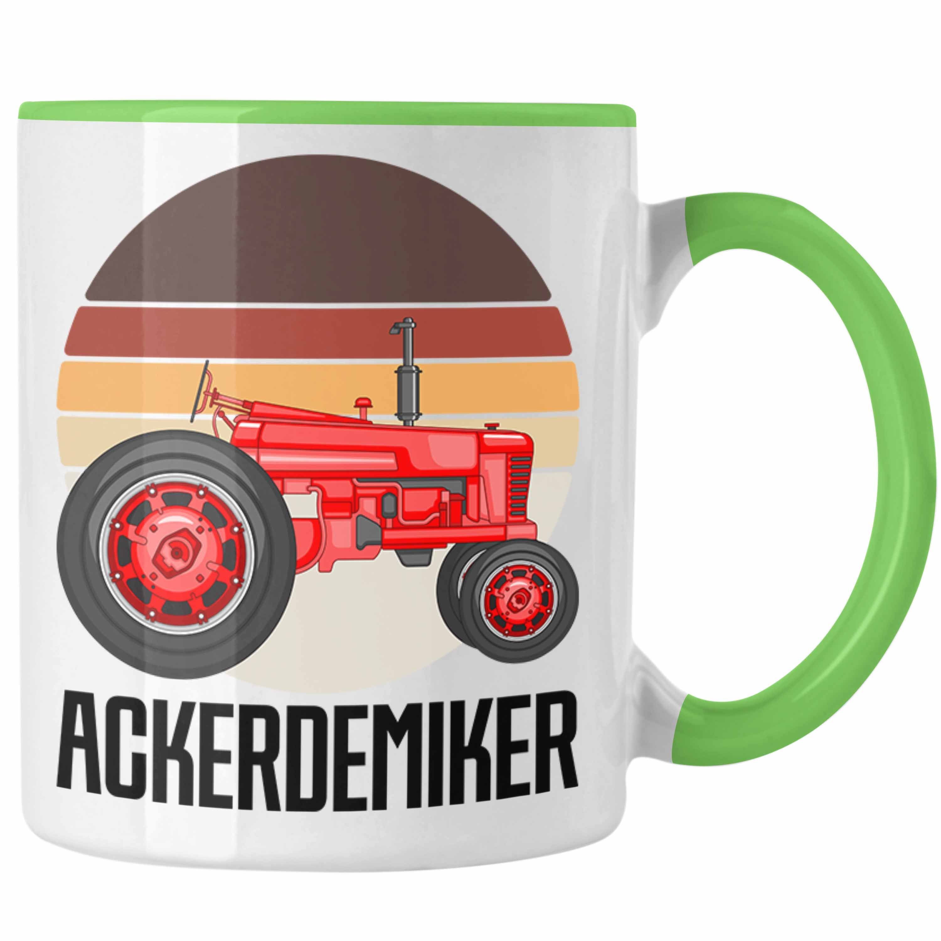Trendation Tasse Ackerdemiker Tasse Geschenk für Landwirt Kaffee-Becher Geschenkidee Ba Grün