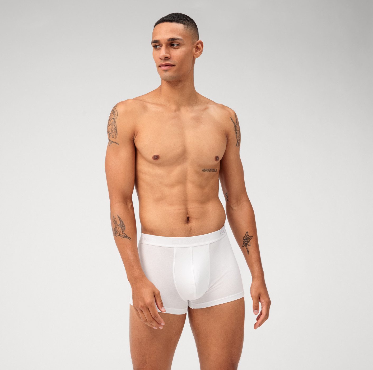 OLYMP Boxershorts (Packung, 3-St., 3er) mit Ton-in-Ton Markenlogo günstig online kaufen