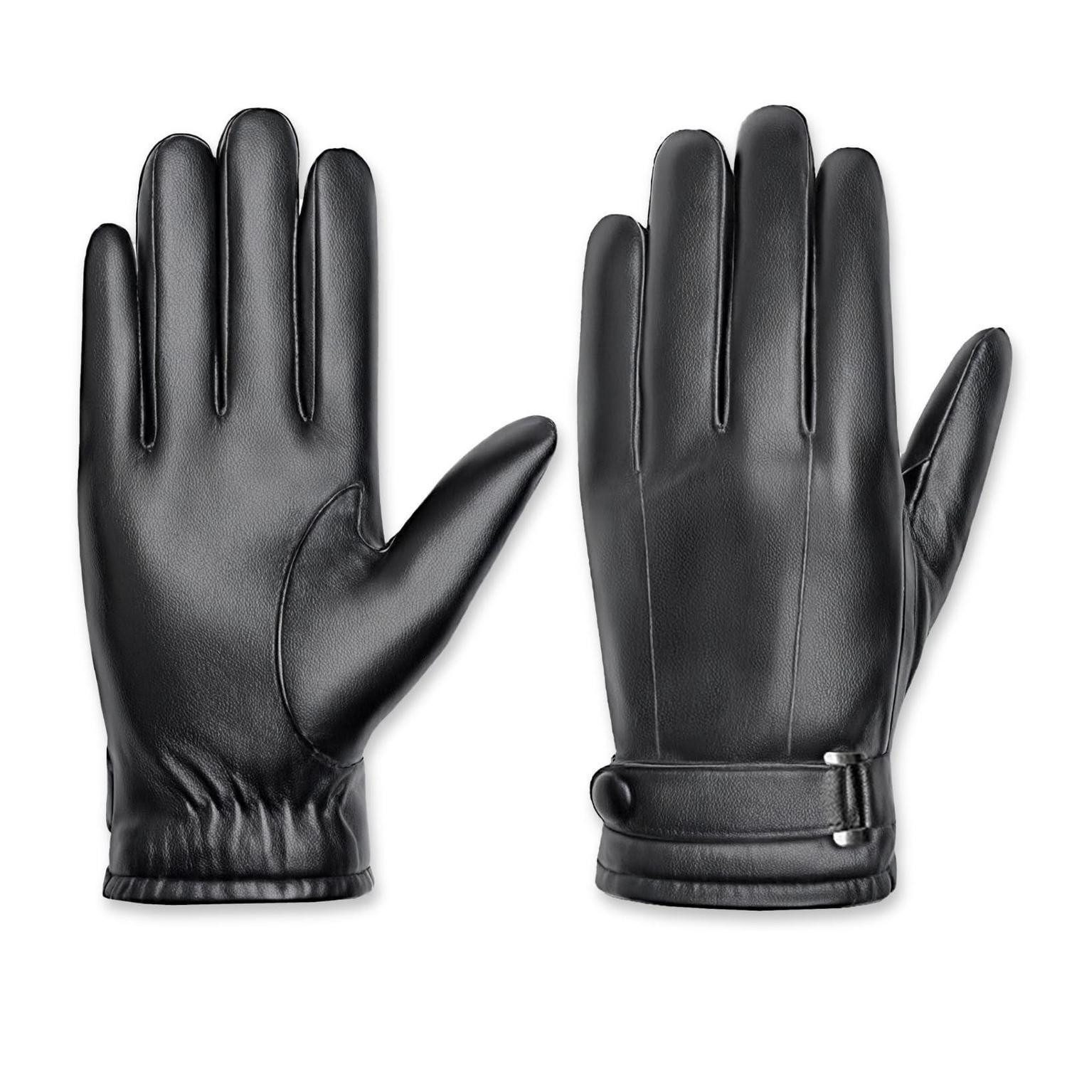 LuxusKollektion Thermohandschuhe Handschuhe Herren Damen Touchscreen Lederoptik Schwarz (1-St)