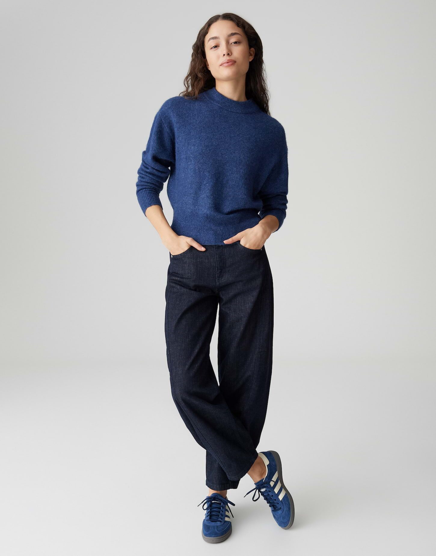 OPUS Strickpullover PITAN Regular in Mélange Optik lockere Passform, weicher Griff