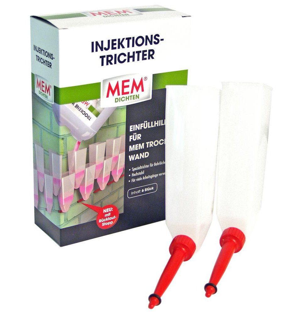 MEM Bauchemie Duschdichtung MEM Trockene Wand Injektionstrichter 6 Stück