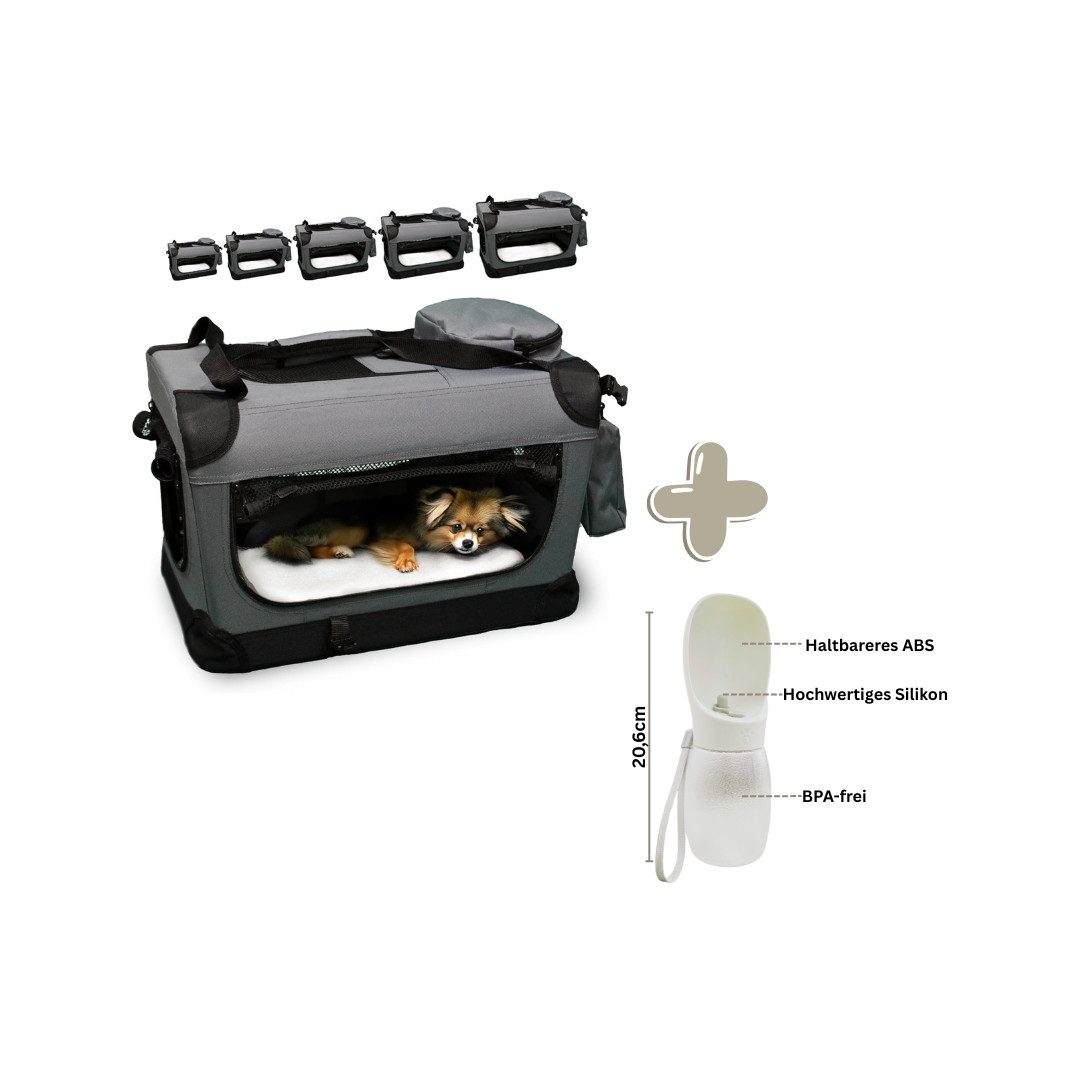 Defactoshop Tiertransportbox Transporttasche Hundebox faltbar Hundetasche für Haustiere Katze