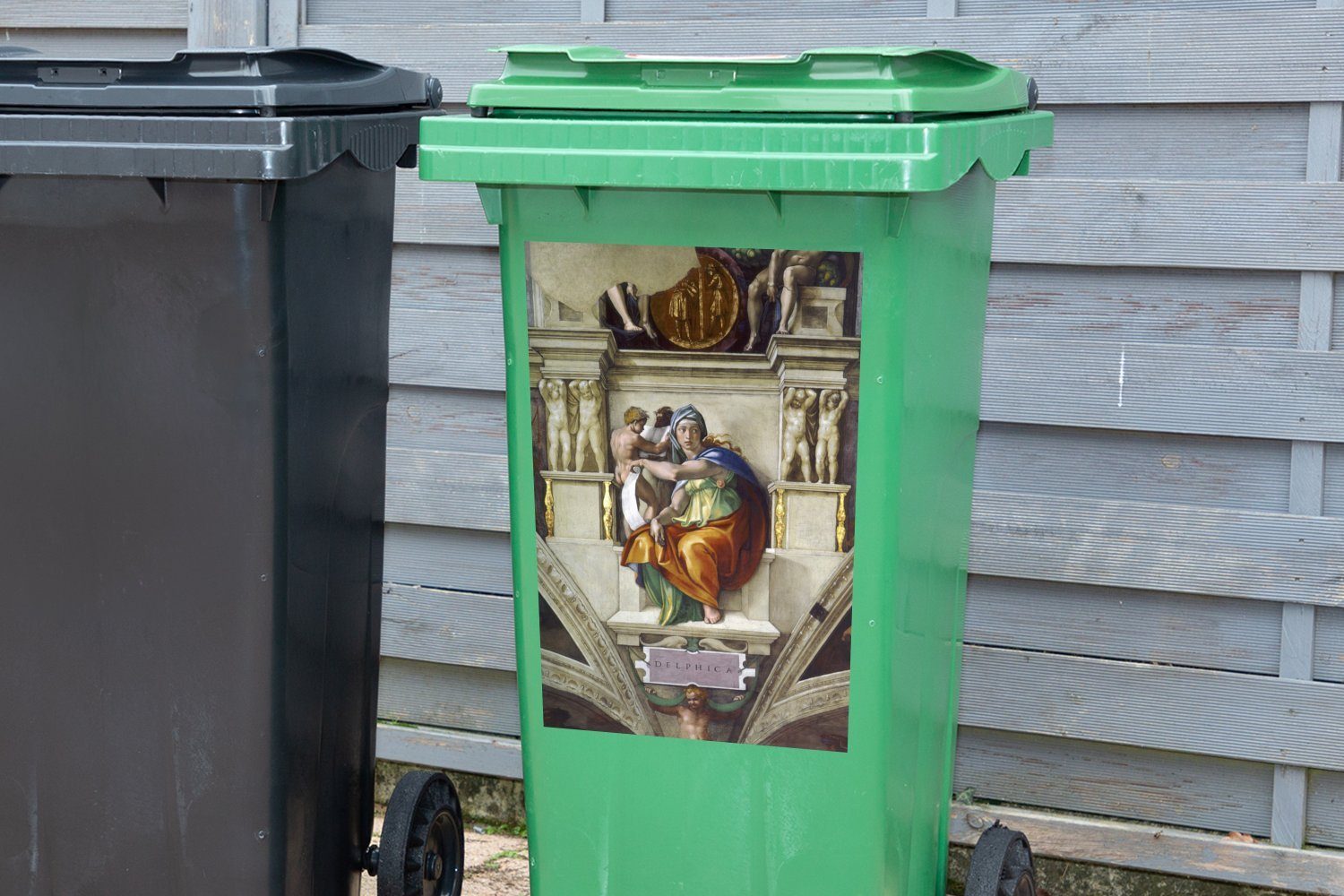 Abfalbehälter Delphi (1 Mülleimer-aufkleber, Orakel Wandsticker Mülltonne, Michelangelo MuchoWow - Sticker, Container, Das von St),