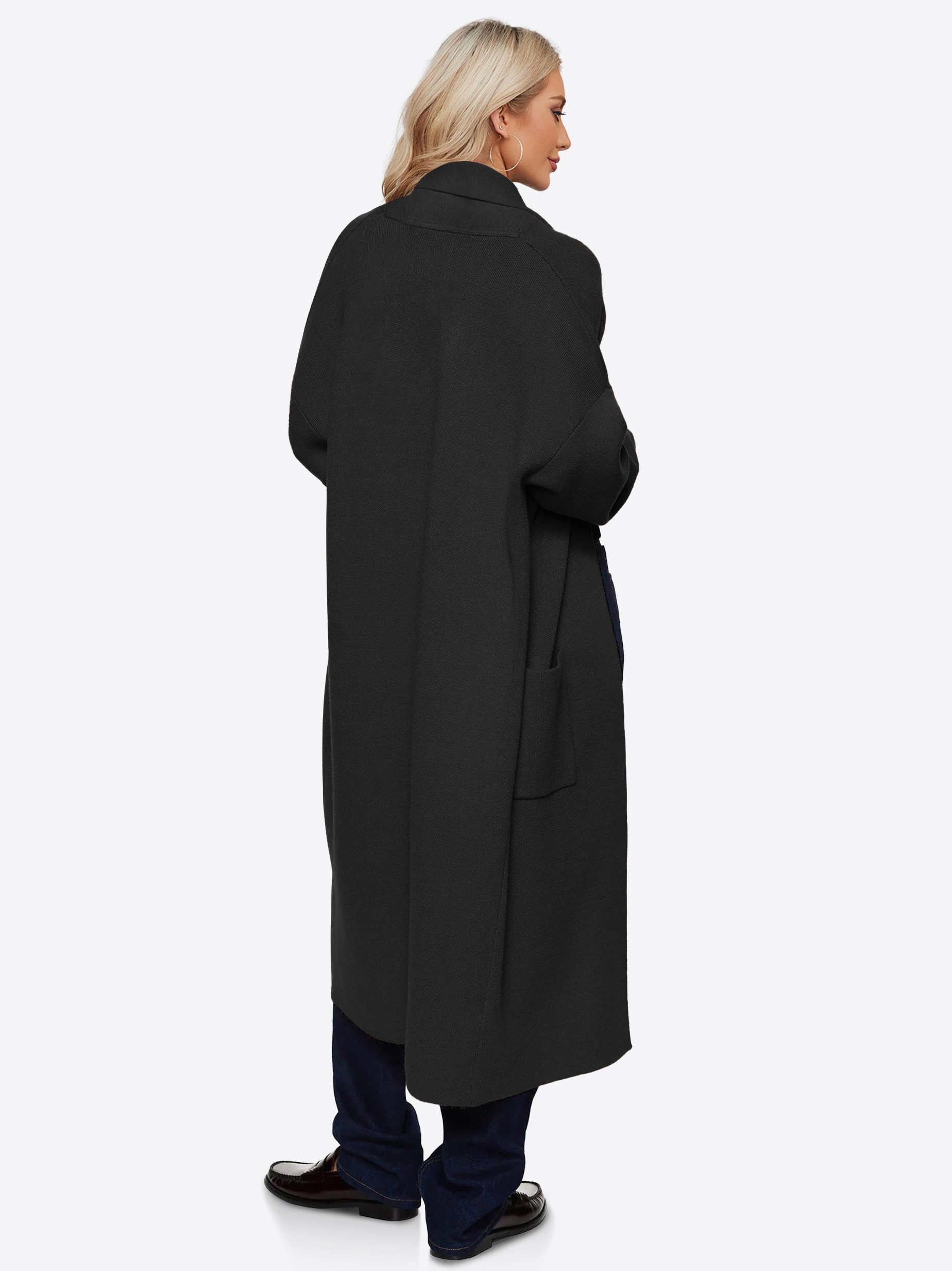 Imily Bela Cardigan Damen Oversize-Langcardigan mit Revers (Packung, 1-tlg. günstig online kaufen