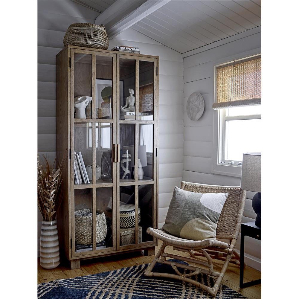 Bloomingville Dekovase Elissa Vase mit Gesicht, aus Steingut, Blumenvase, Rundvase, dänisches Design, Weiß