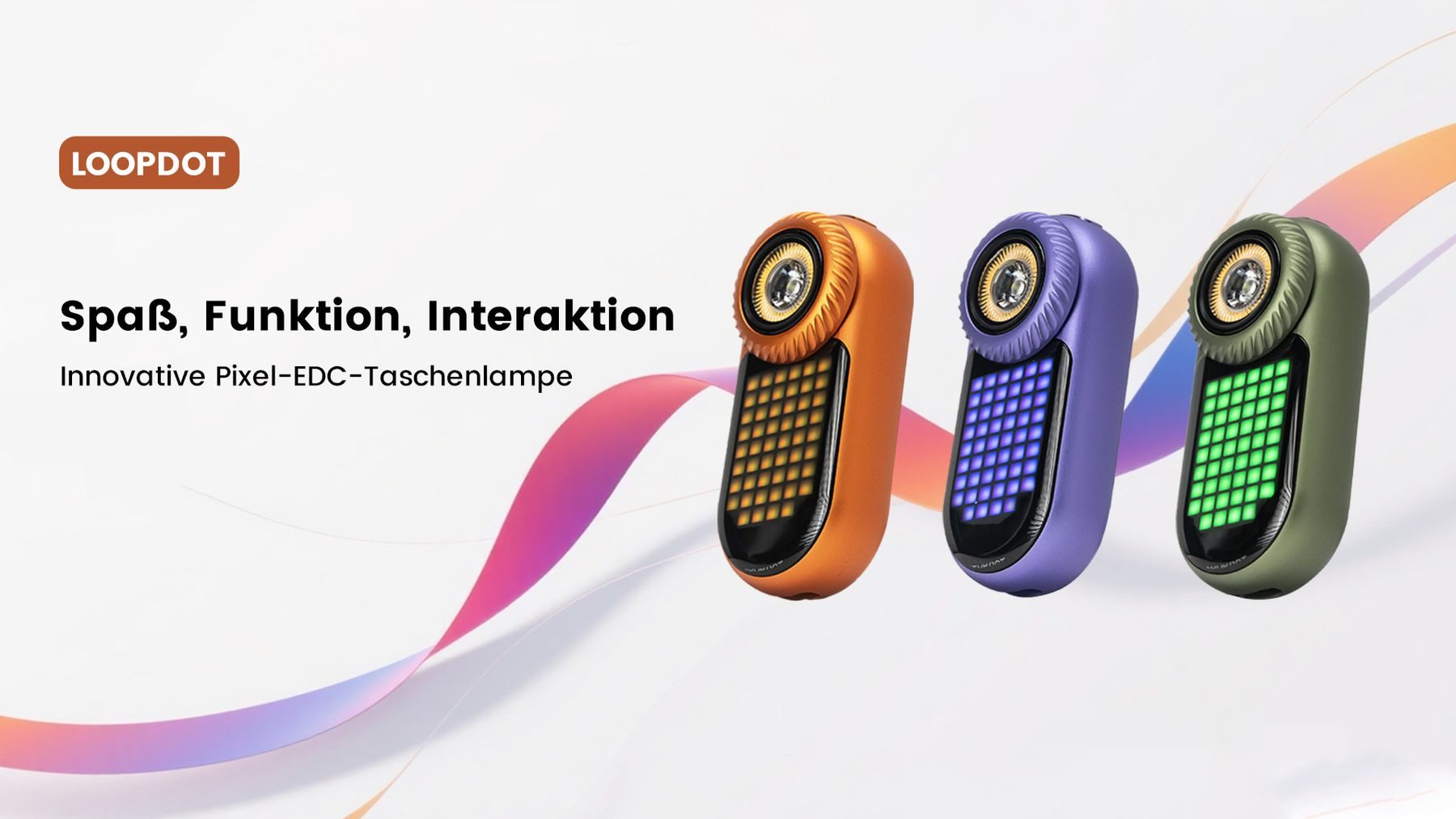 Loop Gear Taschenlampe LoopDot – Die erste Taschenlampe mit Pixel-Display und Spielspaß (1-St)