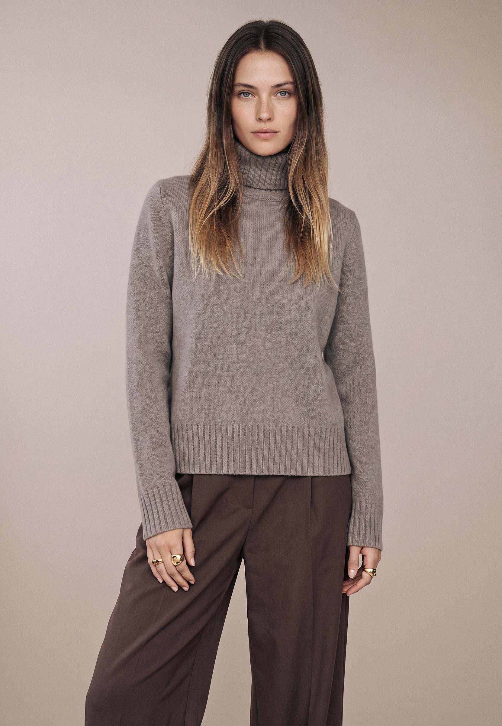 FYNCH-HATTON Rollkragenpullover aus reiner Wolle mit Rollkragen Rollkragen