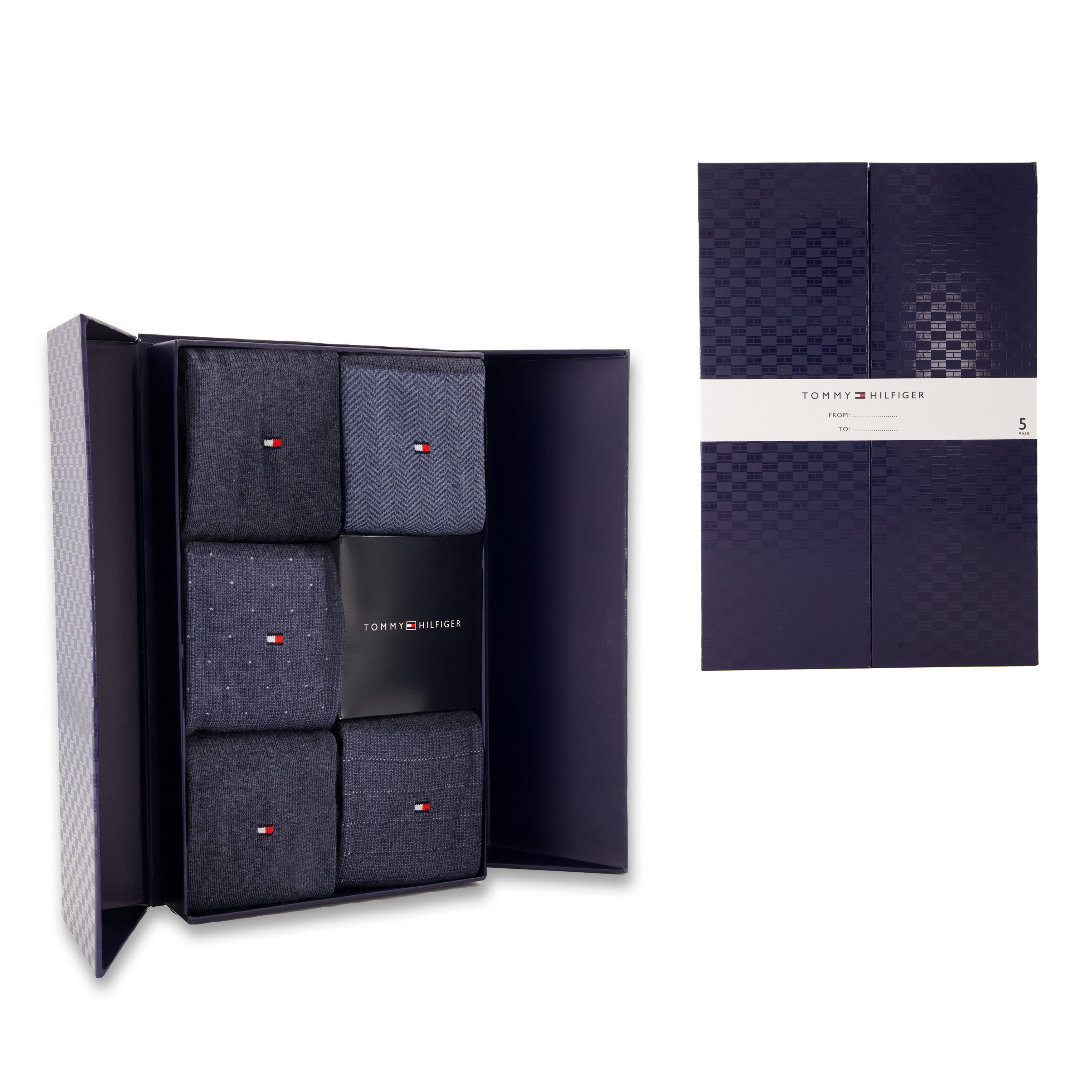 Tommy Hilfiger Socken TH MEN SOCK 5P GIFTBOX HERRINGBONE DOT (5er Pack) günstig online kaufen