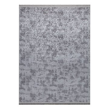 Teppich Weicher Kurzflor Für Wohnzimmer Orient-Look Waschbar Anthrazit Grau, TT Home, Läufer, Höhe: 10 mm
