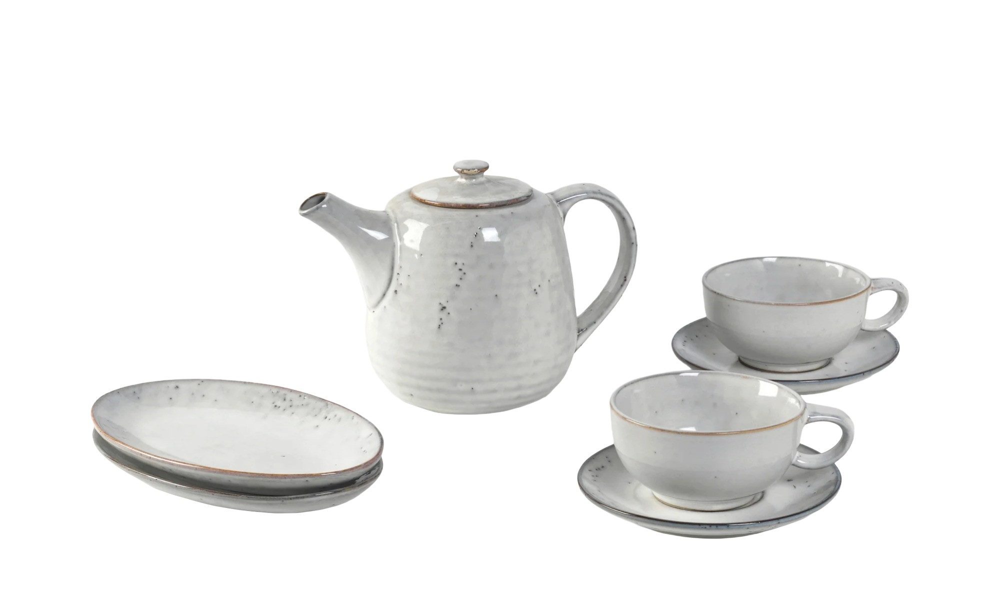 Broste Copenhagen Geschirr-Set Broste Copenhagen Nordic Sand Tee Für Zwei 5 tlg. Sand, 2 Personen, Steinzeug