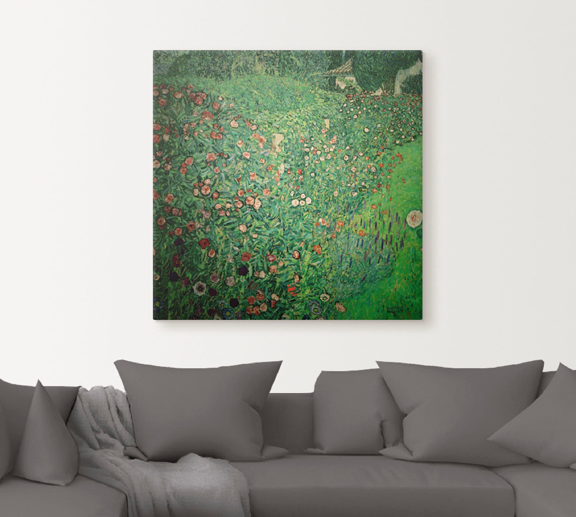 Artland Leinwandbild Italienische Gartenlandschaft, Garten (1 St), auf Holzrahmen gespannt