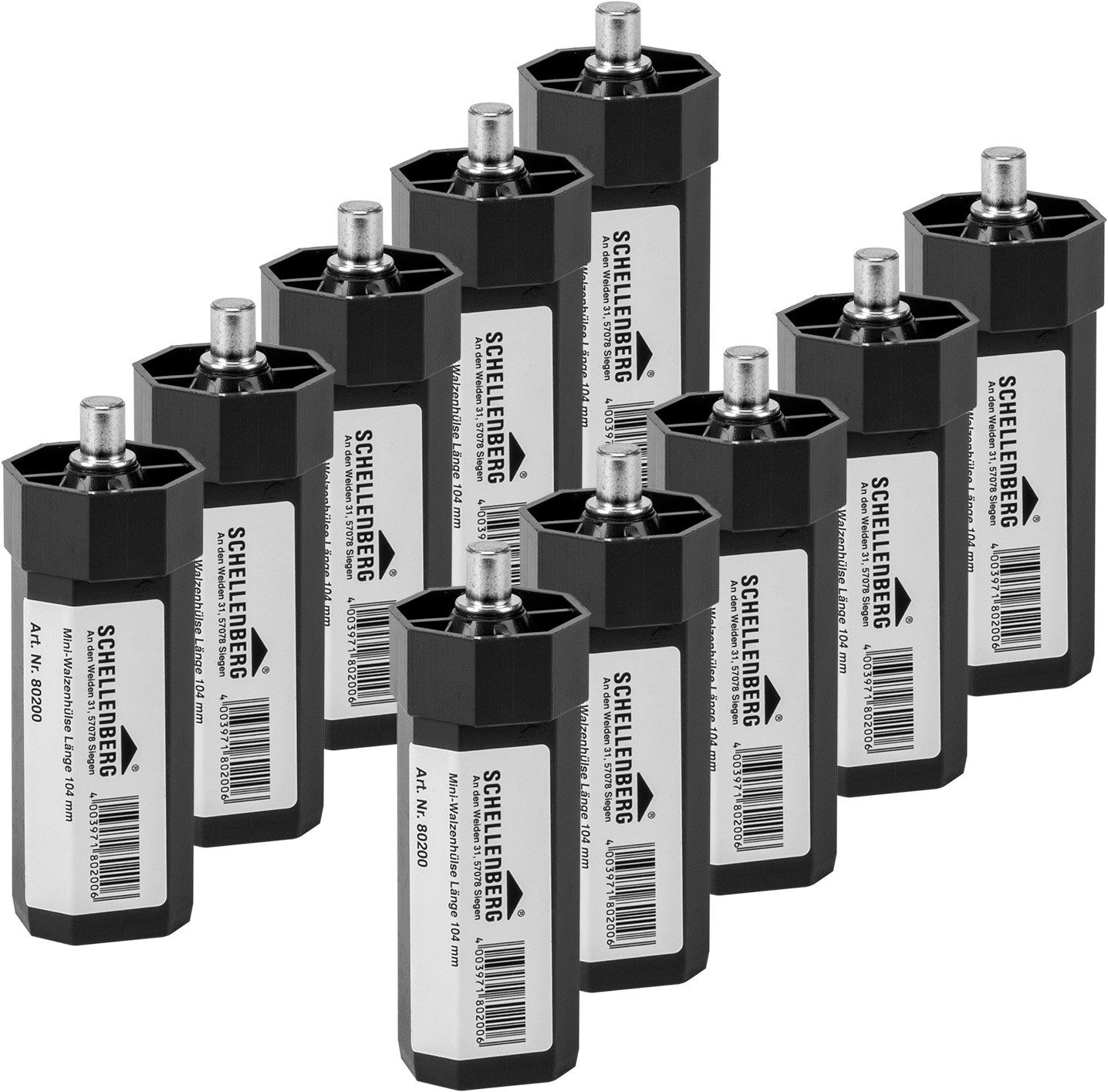 SCHELLENBERG Walzenhülse Mini für 40 mm Achtkantwellen, Set, 10-St., Rollladenzubehör zur Verbindung von Rollladenwelle und Wandlager