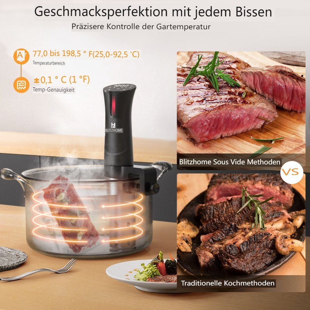 Insma Sous-Vide Befestigungsklemme Smart Vide WIFI 1100W Stick, ohne Präzisionskocher Stick mit Sous