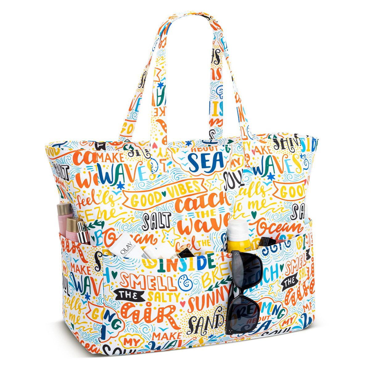XL-Strandtasche Strandtasche mit Reißverschluss Damen Badetasche Beach Bag