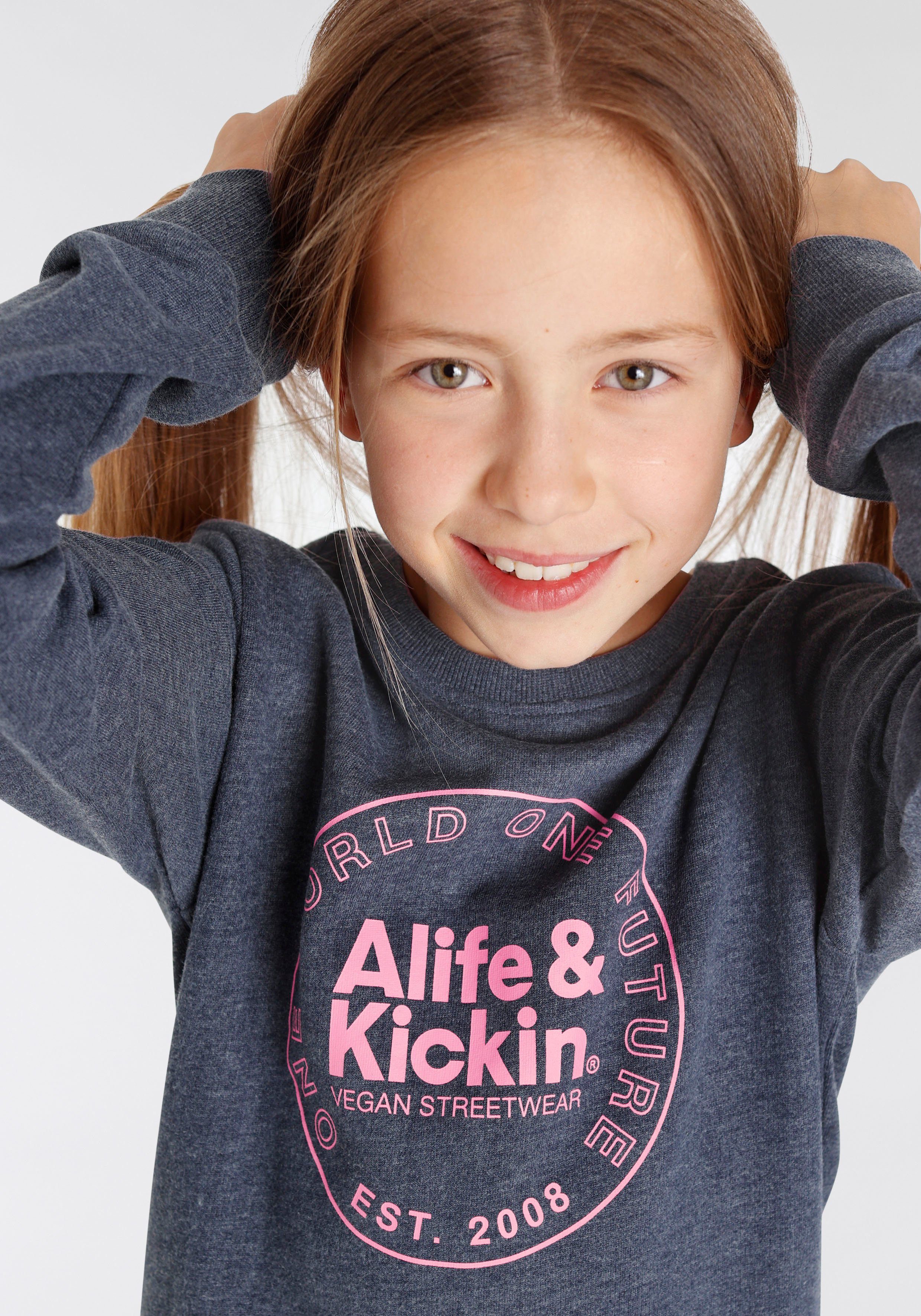 Sweatshirt NEUE & für Alife Kickin MARKE! mit Kids. Logo Druck Kickin Alife &