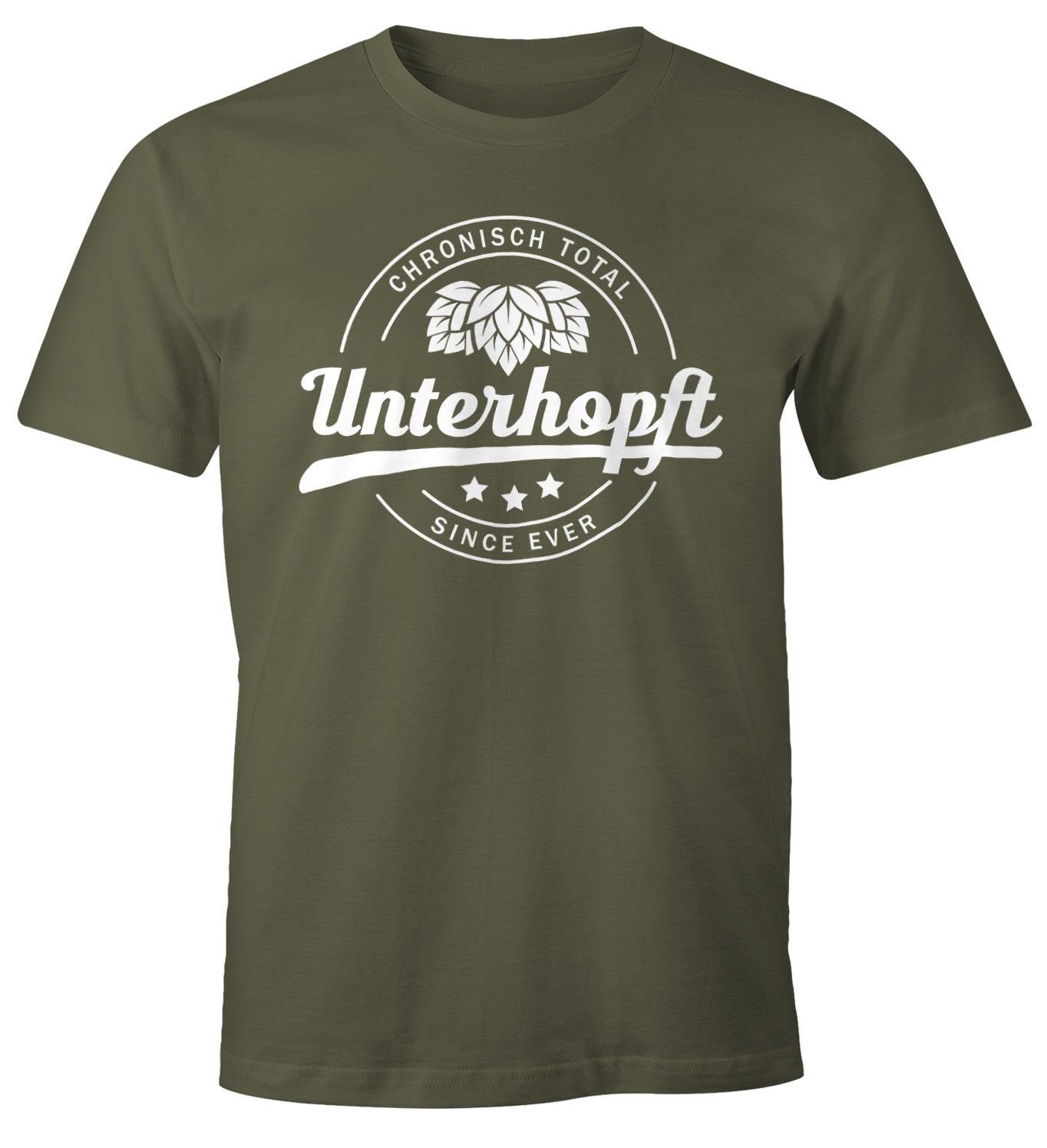 MoonWorks Print-Shirt Chronisch Unterhopft Total Herren T-Shirt Since Ever Fun-Shirt Moonworks® mit Print grün