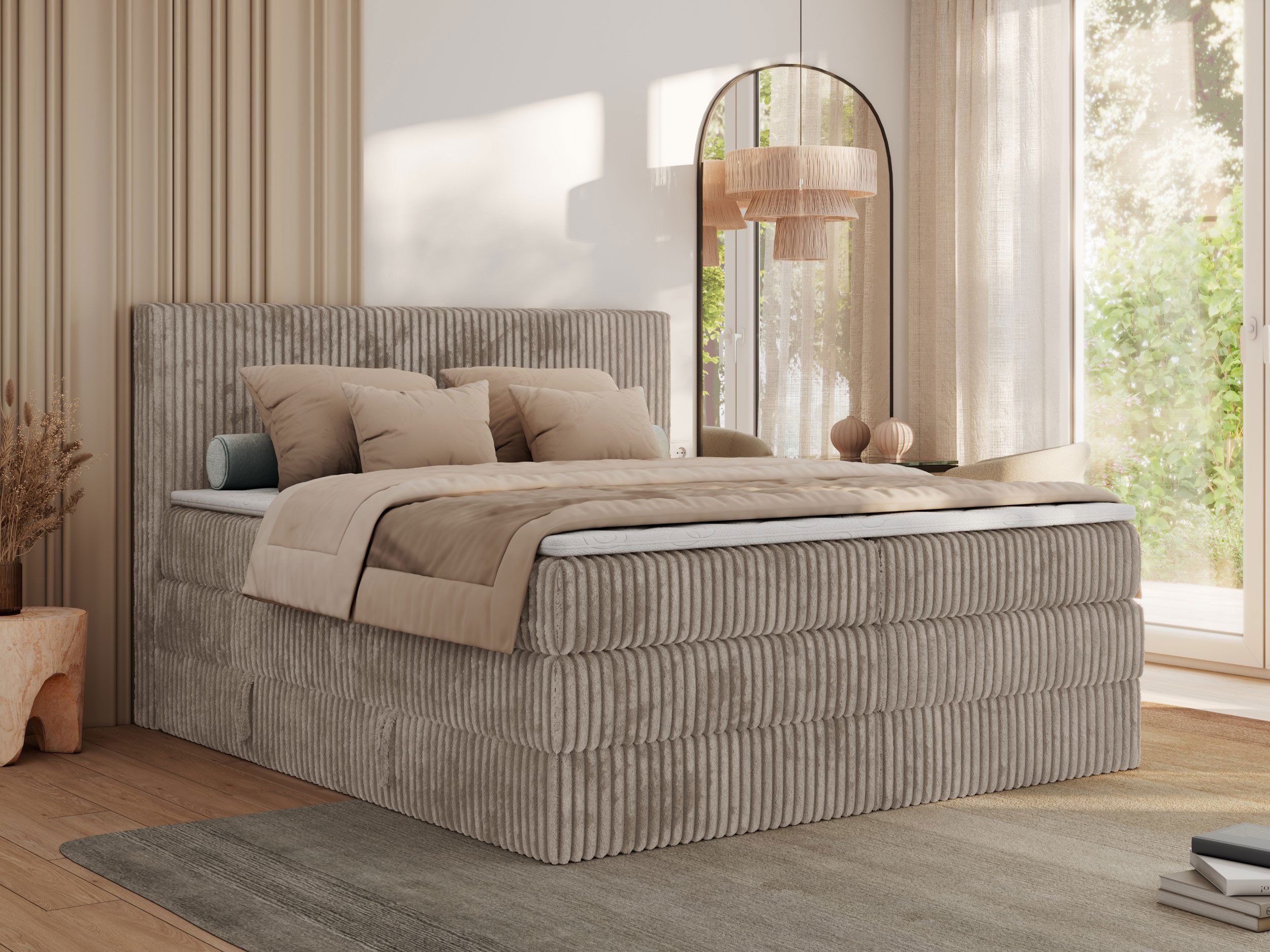 MKS MÖBEL Boxspringbett TILIANO KING (Packung, Set, Topper T25, Doppelbett, günstig online kaufen