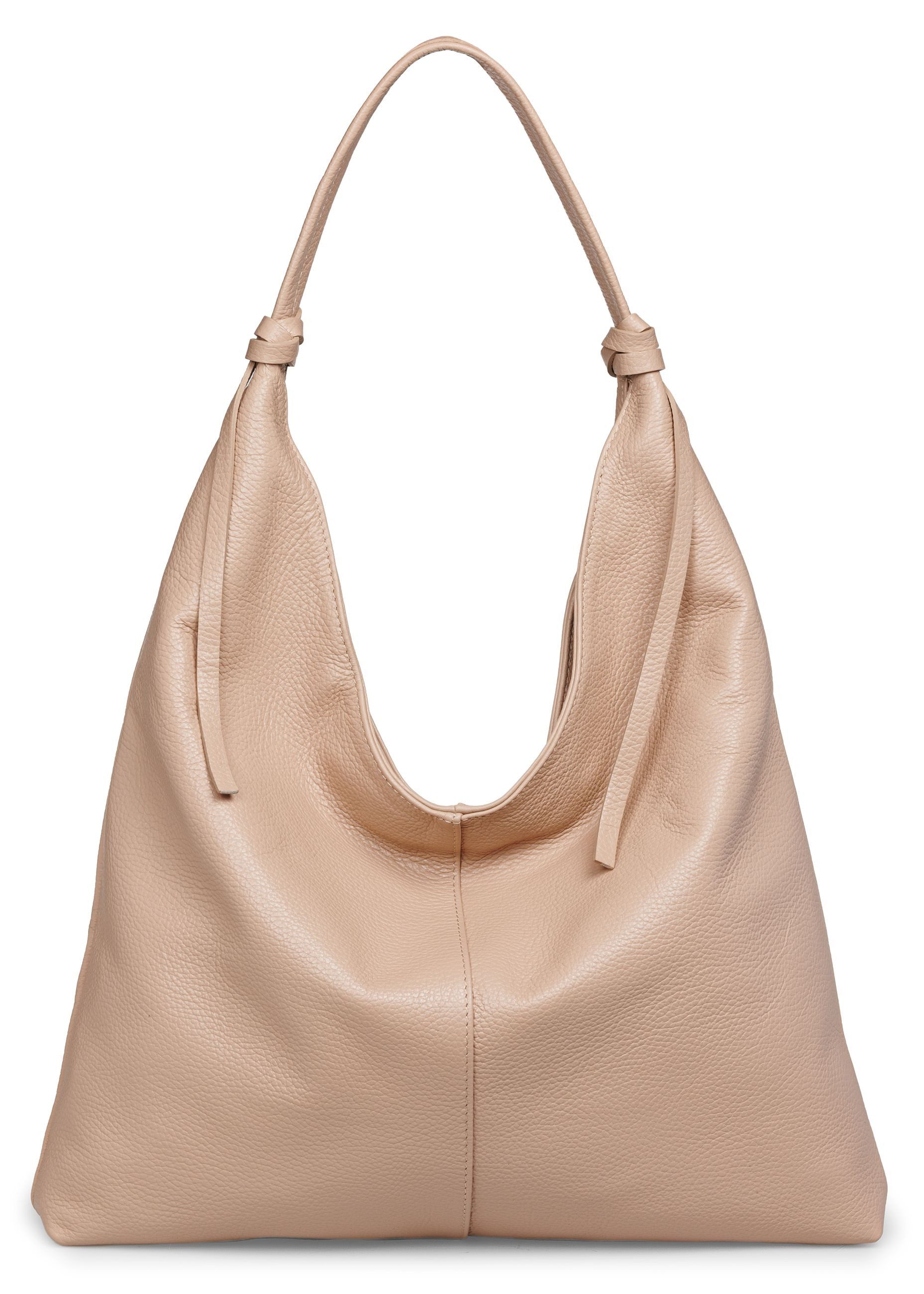 Caspar Schultertasche Lässige Leder Shopper große Damen Tasche - PREMIUM LINE- Modell No.817, leicht, elegant & unempfindlich - 100% Echtleder - Handmade in Italy