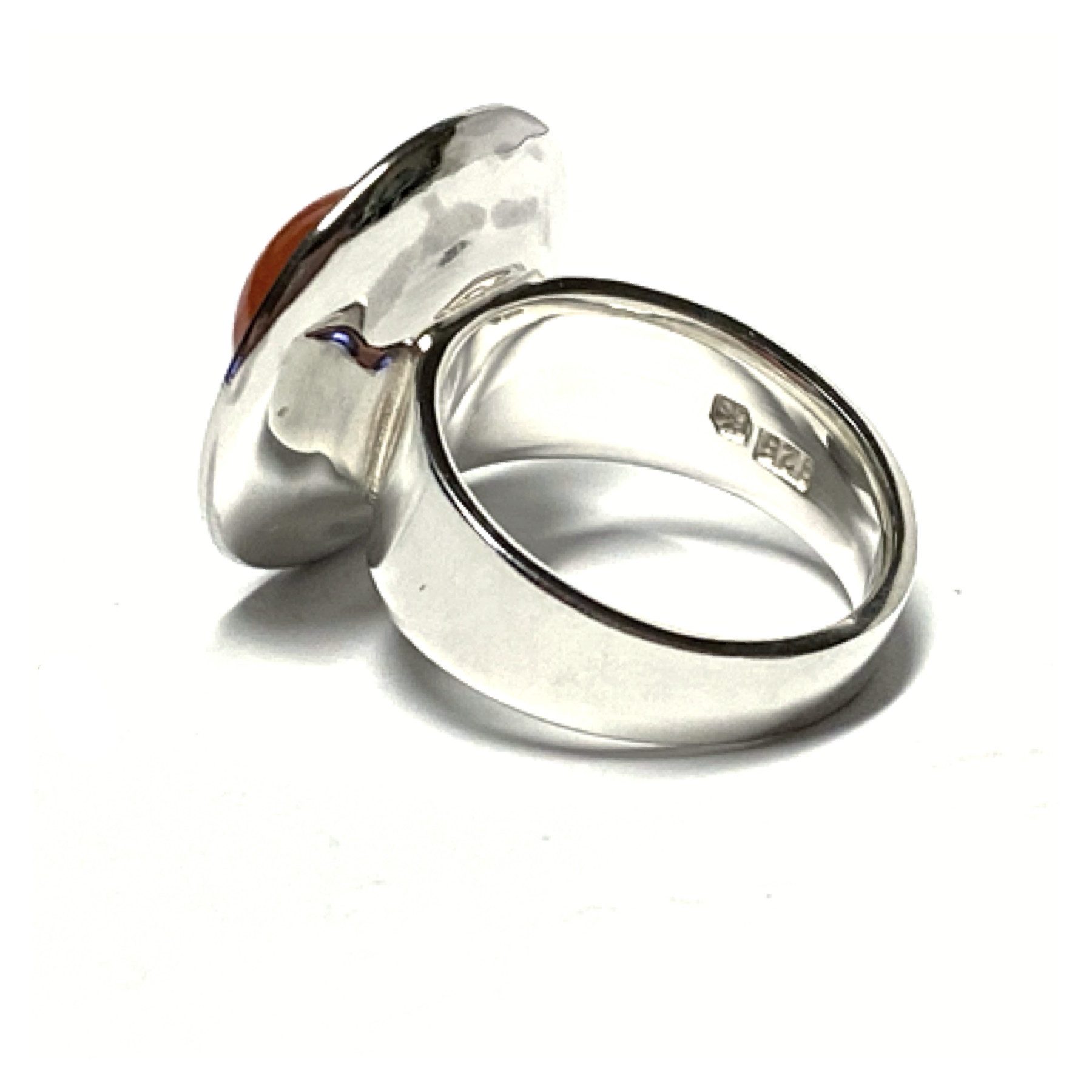 Edelschmiede925 Silberring Ring Silber 925/- Carneol Cabochon karneol Handarbeit #54