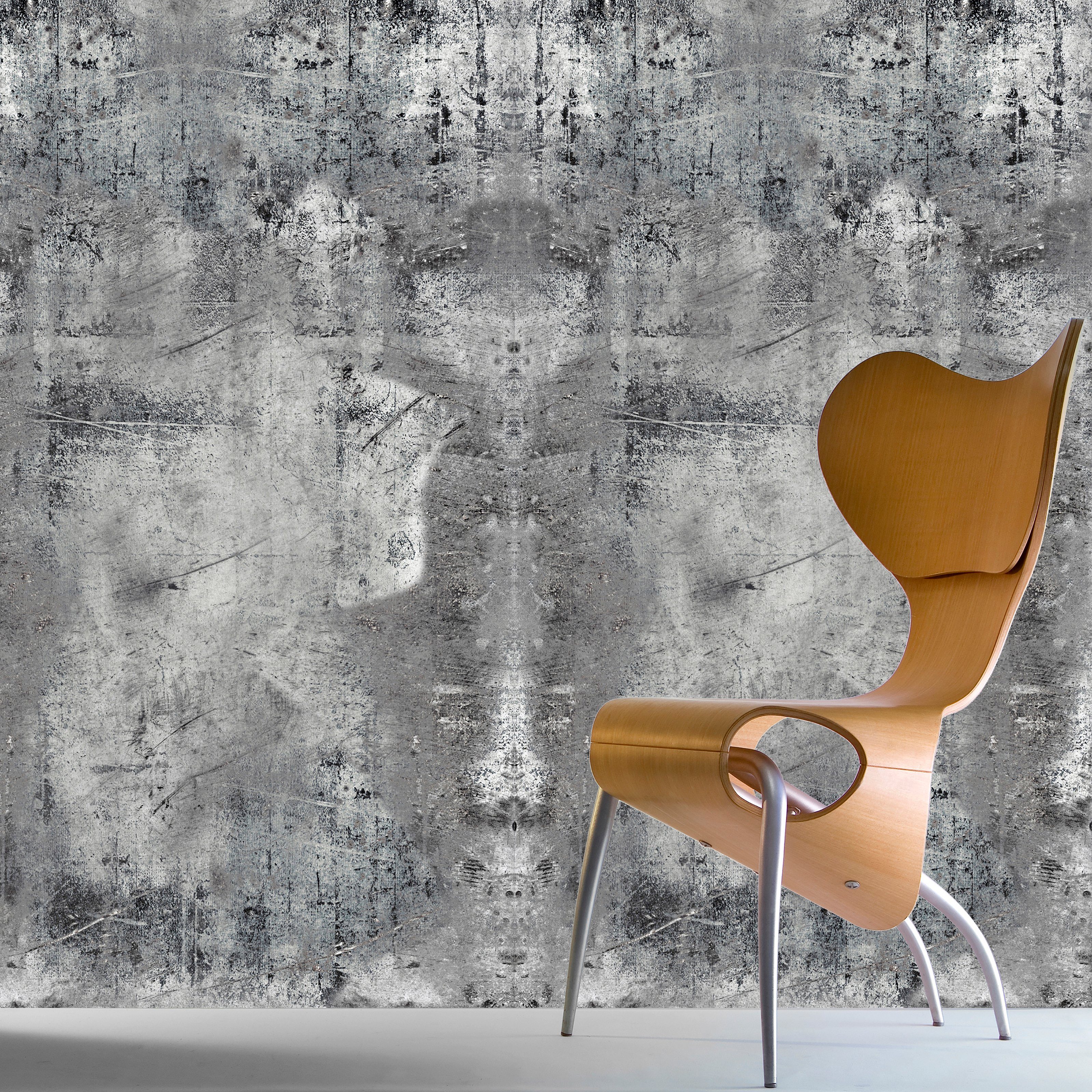 queence Vinyltapete Grunge, glatt, Steinoptik, bedruckt, unifarben, Abriebeffekte, minimalistisch, clean, 90x250cm, selbstklebend, kinderleichte Anbringung, Sticker