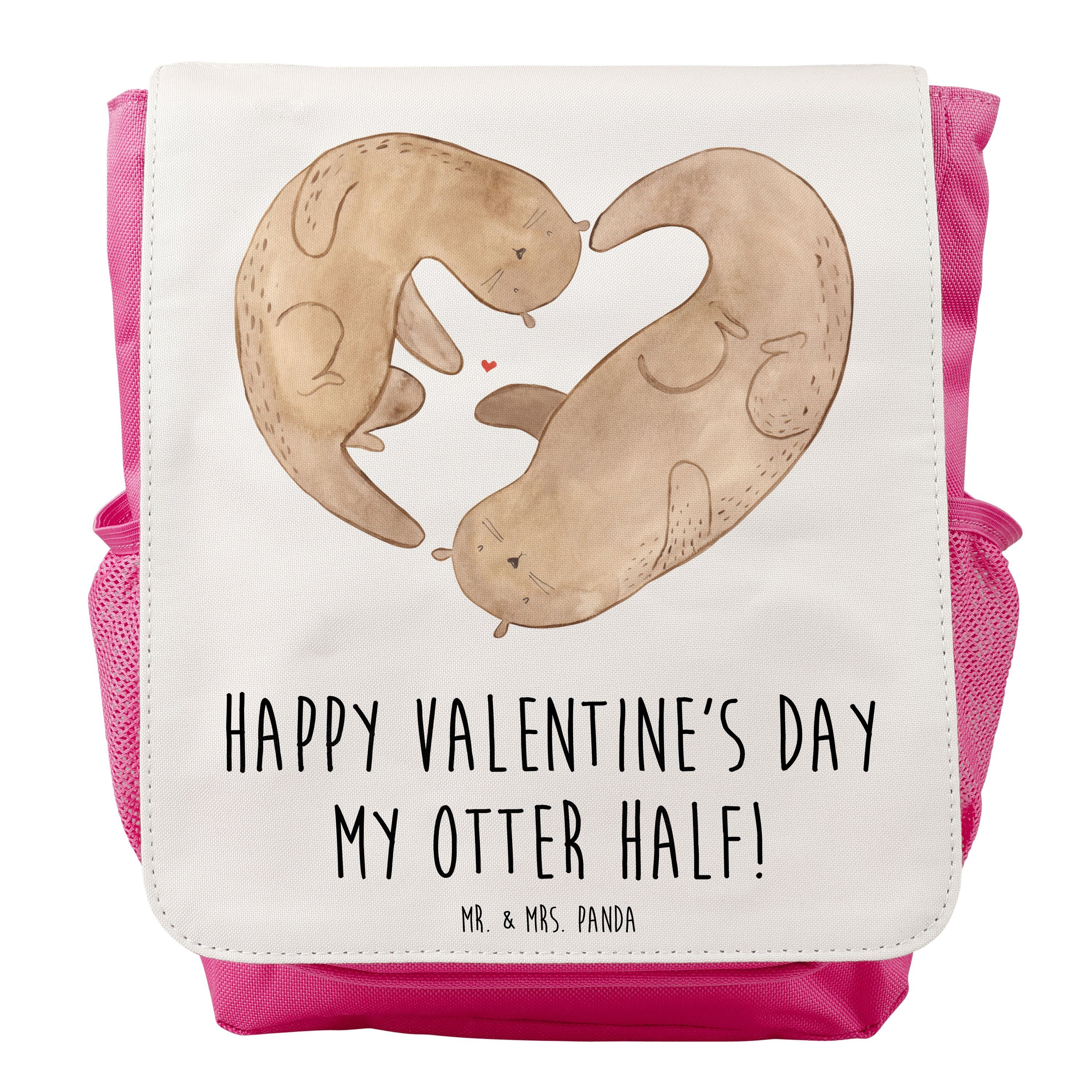 Mr. & Mrs. Panda Kinderrucksack Otter Valentine - Weiß - Geschenk, Hocheitstag, Geschenk für Partner
