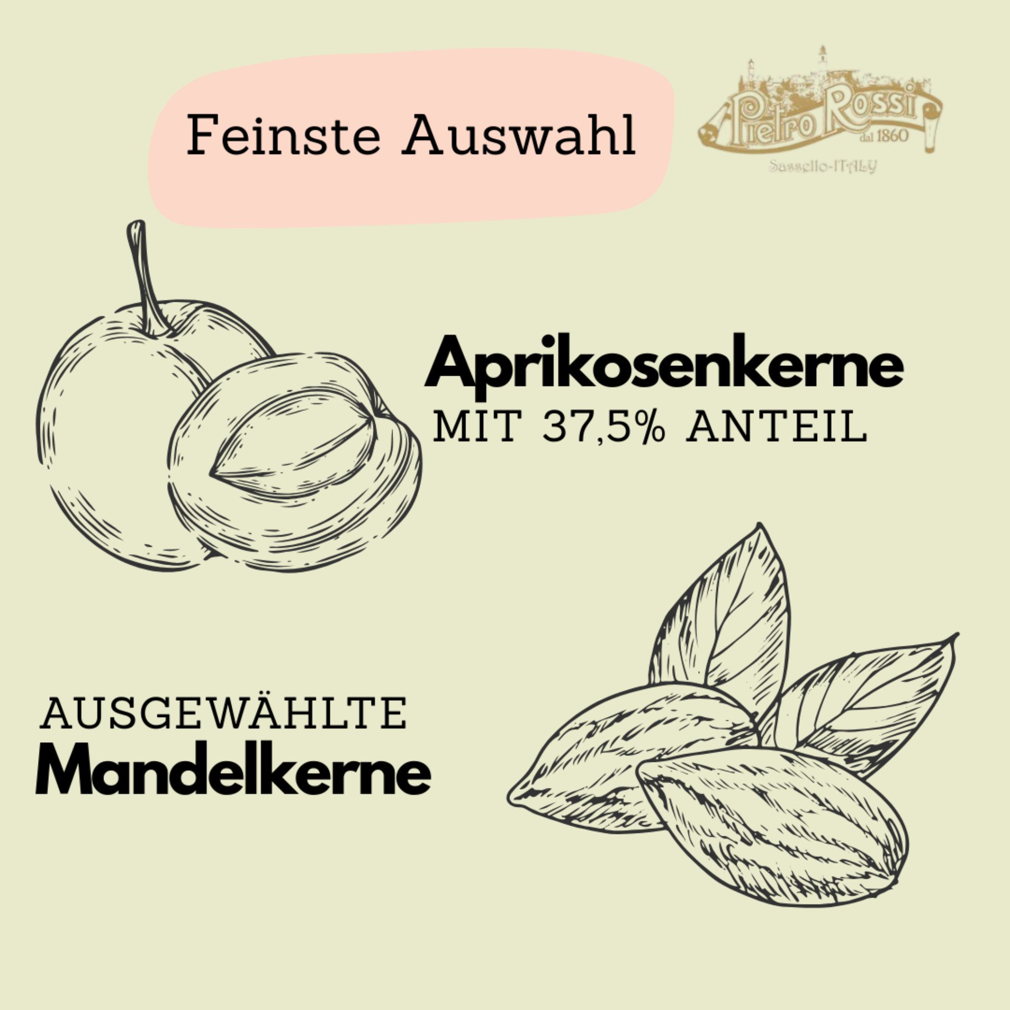 Pietro Rossi Kekse Pietro Rossi Amaretti 750g einzeln verpackt – 37,5% Aprikosenkerne, 1 x (einzeln verpackt, frischer Genuss aus Italien, zart & weich) – Bild 3 von 5