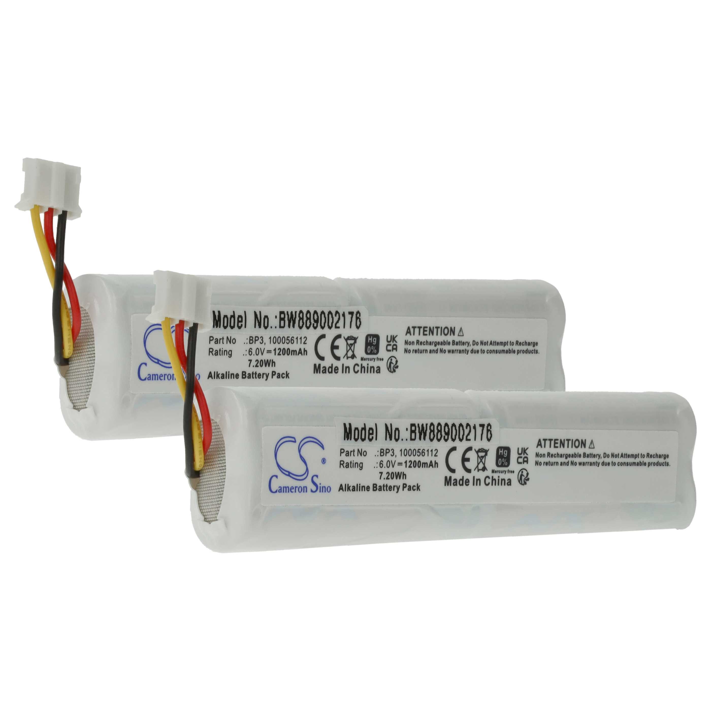 vhbw Batterie Ersatz für Telenot BP3, 100056112 für Alarmanlage (1200 mAh, Akku Batterie Alkaline 1200 mAh (6 V, 2 St), Leistungsfähige Ersatz-Batterie für Alarm Control, Home Security