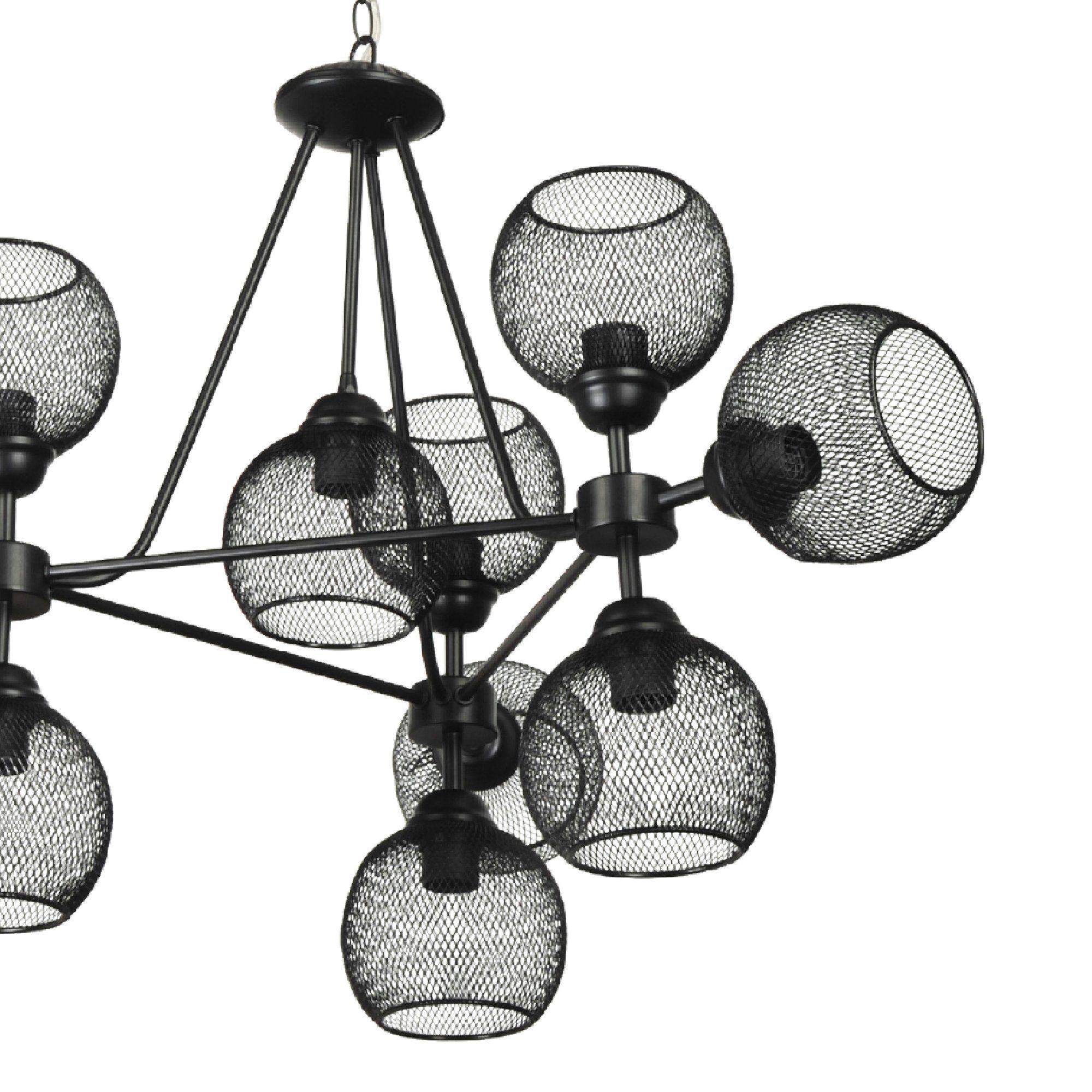 dekoratives Hängeleuchten, lux.pro Metall Design Schwarz 10-flammig aus »Grinstead«
