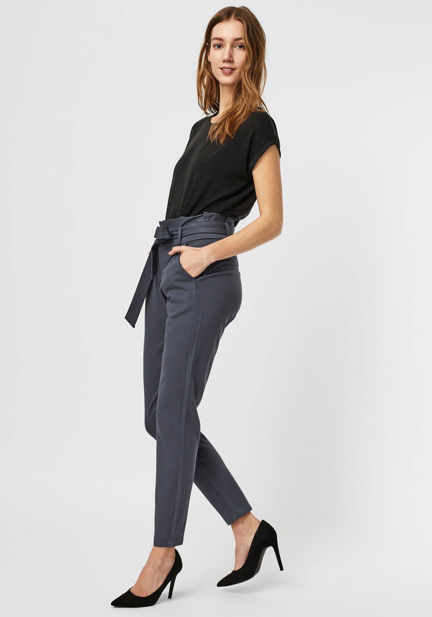 Vero Moda Paperbag-Hose VMEVA HR LOOSE PAPERBAG PANT GA NOOS Viskosemischung