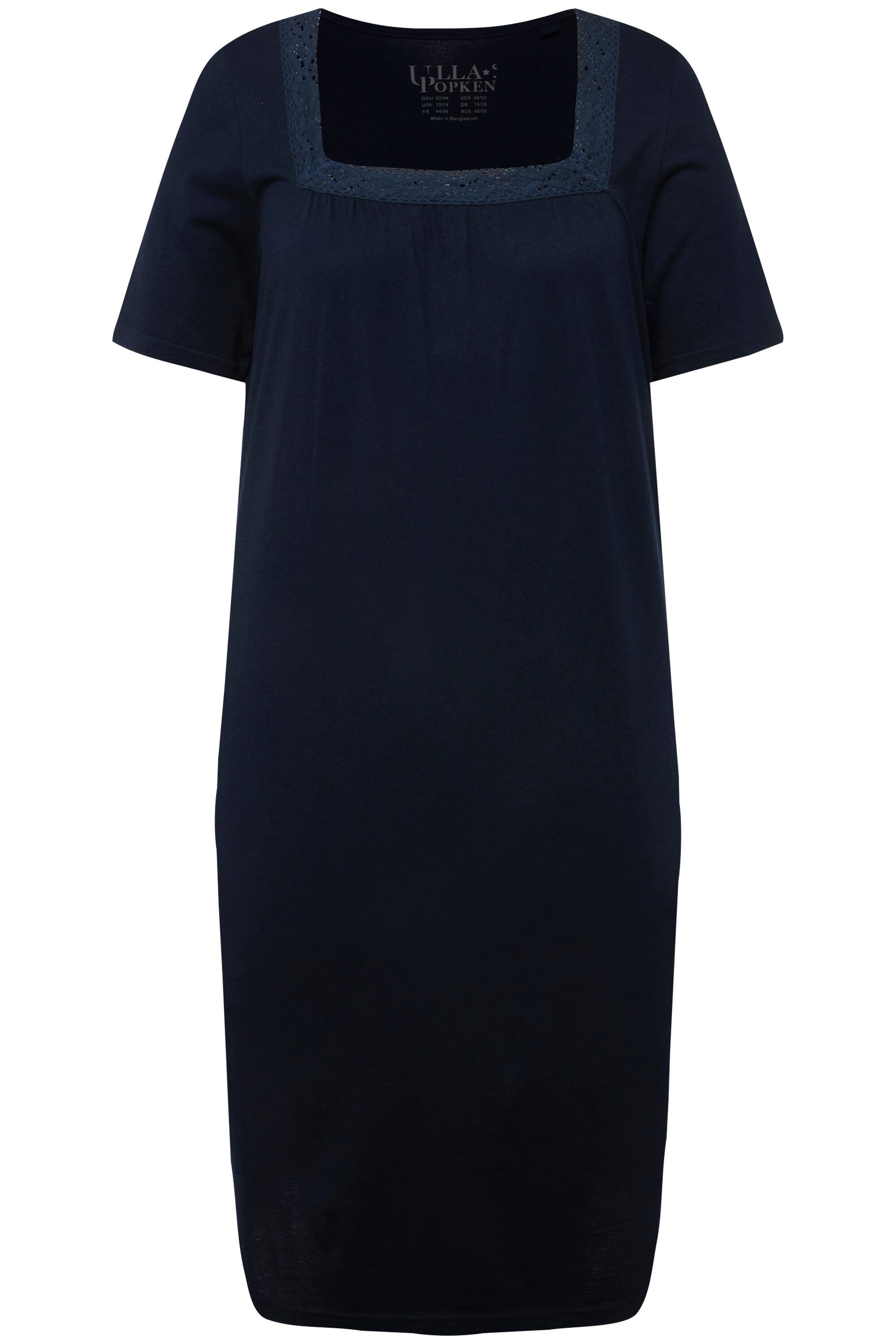 Ulla Popken Nachthemd Nachthemd Spitze Carree-Ausschnitt Halbarm günstig online kaufen