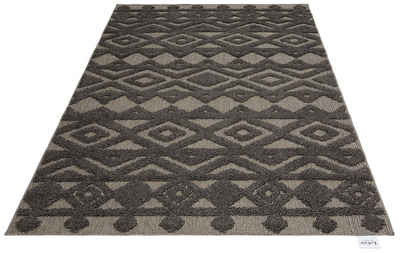 Teppich Askja, LeGer Home by Lena Gercke, rechteckig, Höhe: 18 mm, mit Woll-Look, Hoch-Tief Effekt, Teppich im Boho Stil,Outdoor geeignet