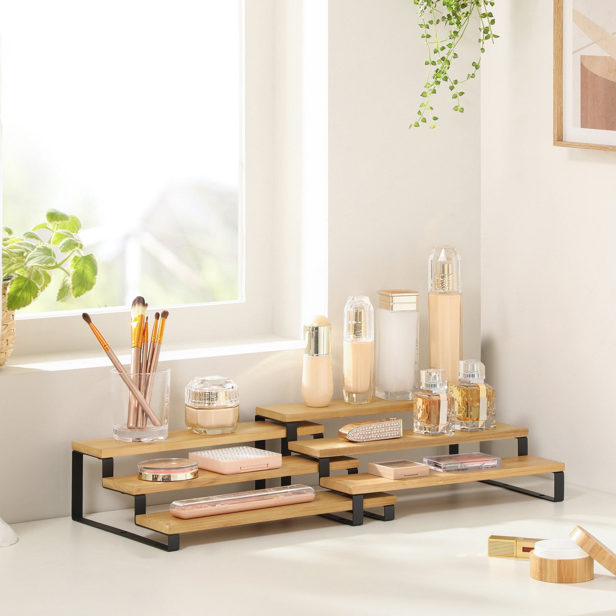 SONGMICS Gewürzregal, 2-tlg., Küchenregale aus Bambus, ausziehbar günstig online kaufen