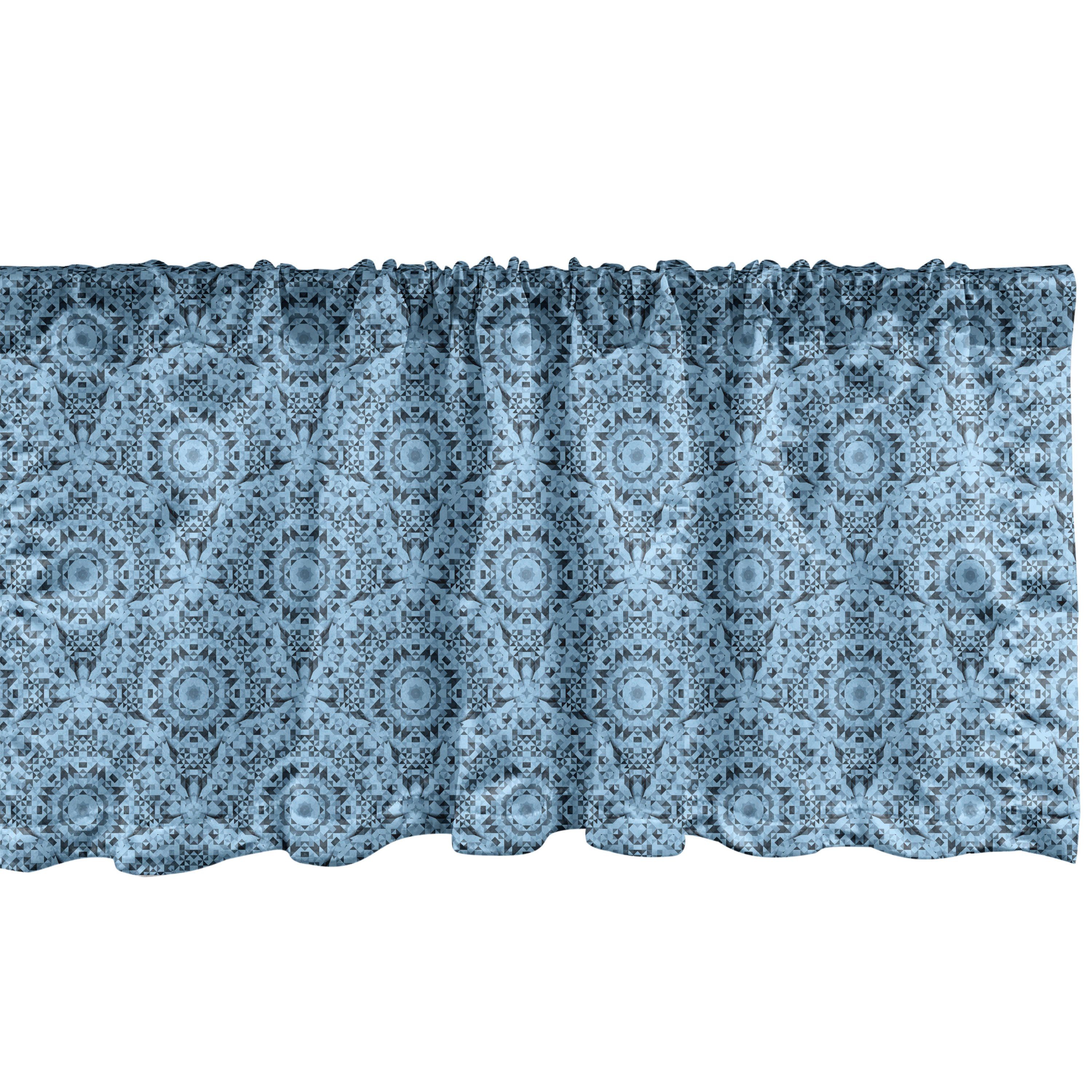Scheibengardine Vorhang Volant für Küche Schlafzimmer Dekor mit Stangentasche, Abakuhaus, Microfaser, Abstrakt Geometrisch Modern Motive